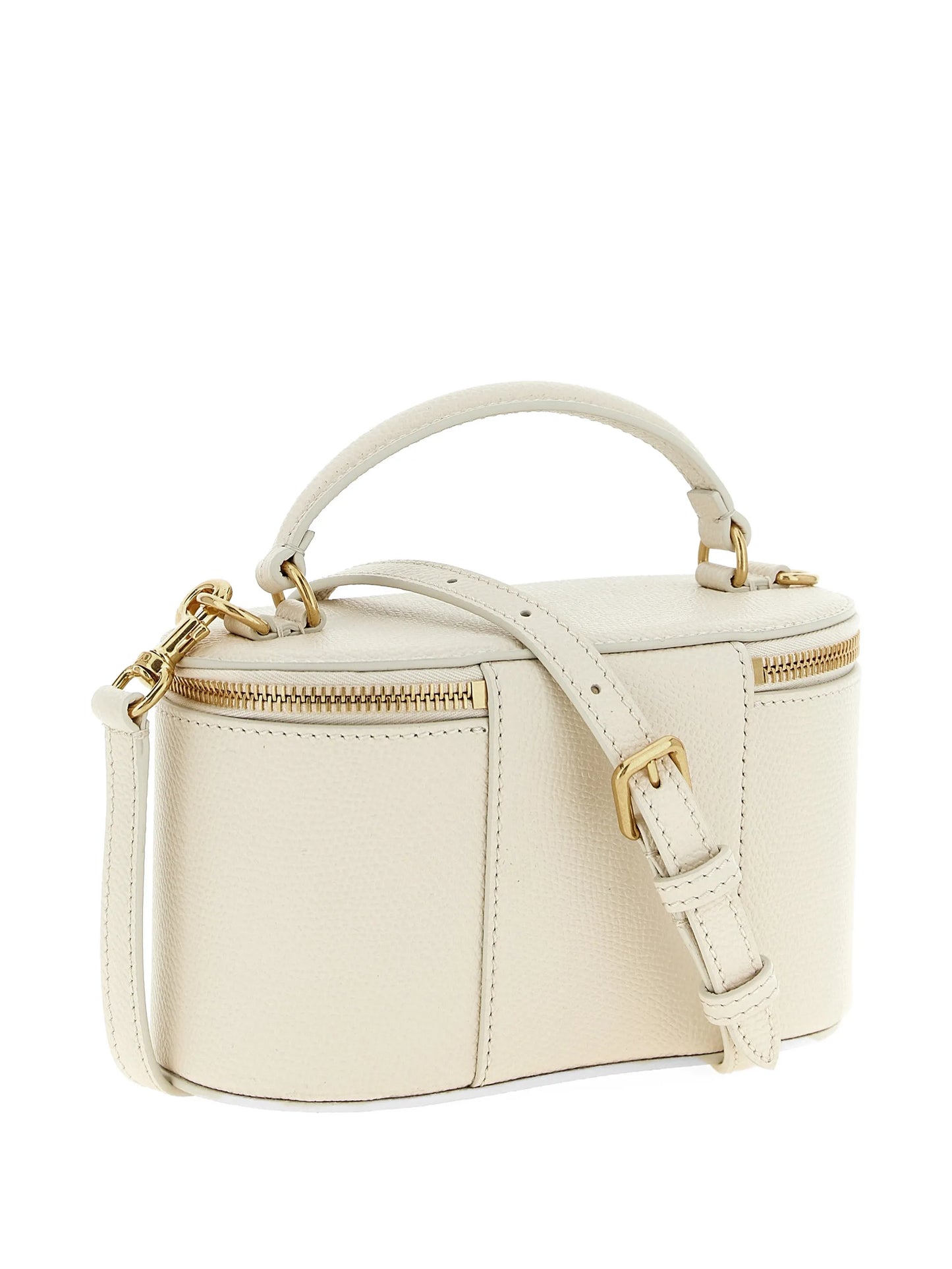 VLogo grain-leather mini vanity bag