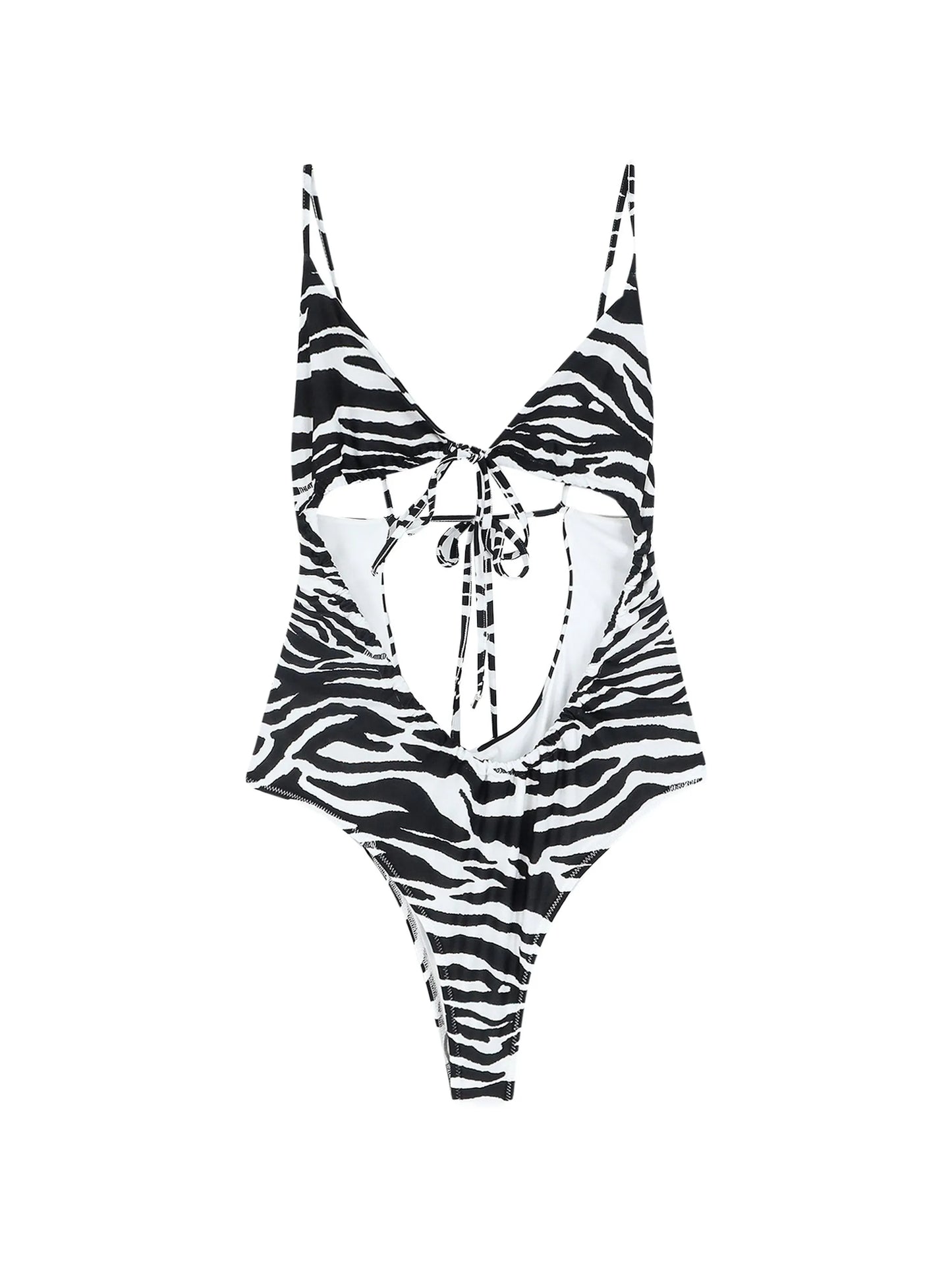 zebra-print swimsuit