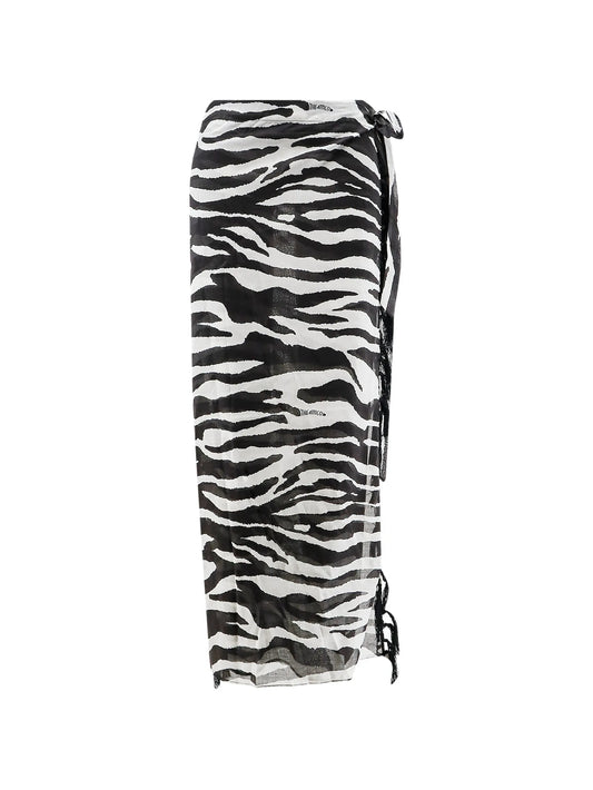 zebra-print pareo skirt