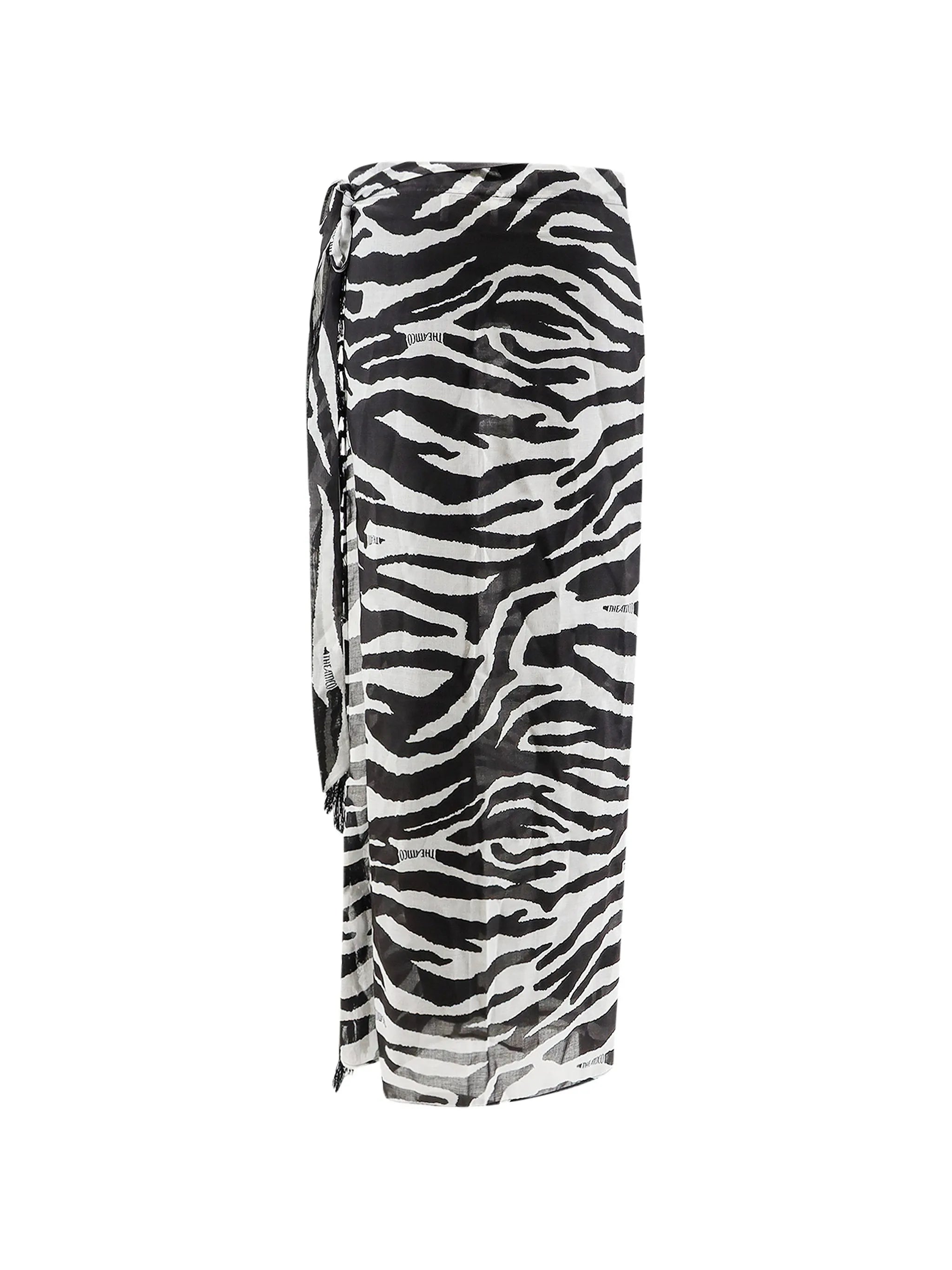 zebra-print pareo skirt
