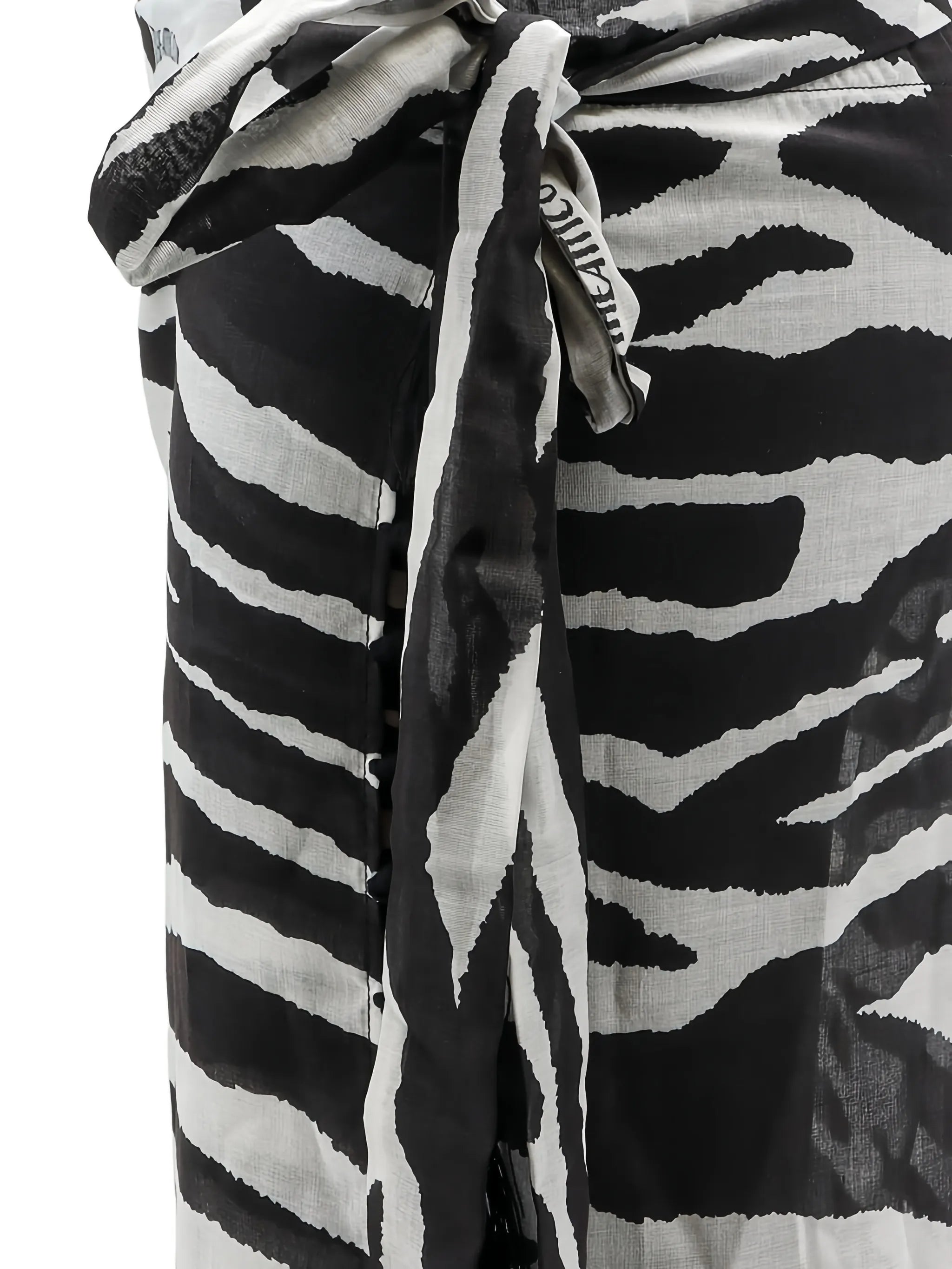 zebra-print pareo skirt