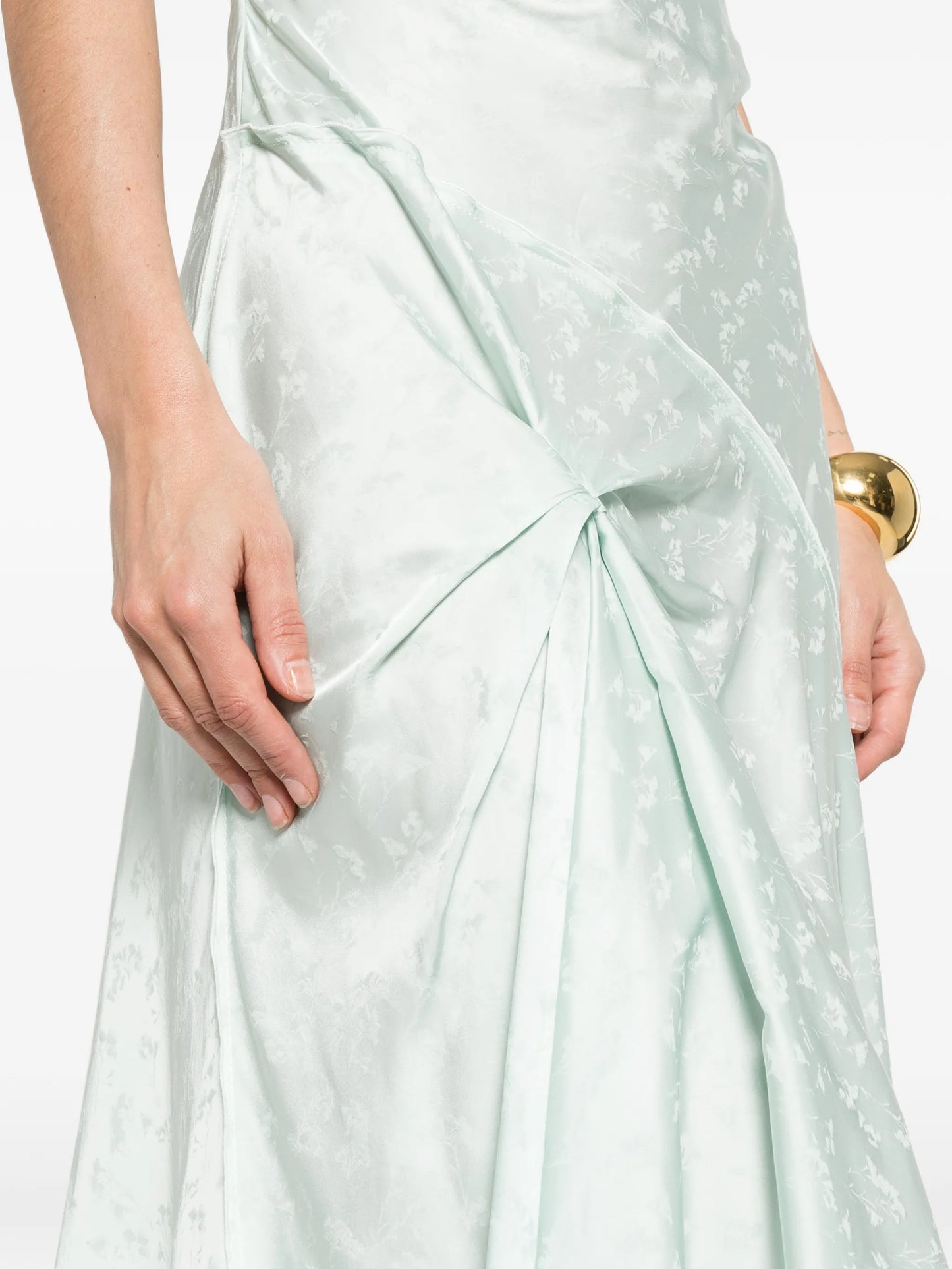 cowl-neck drape-detail midi dress