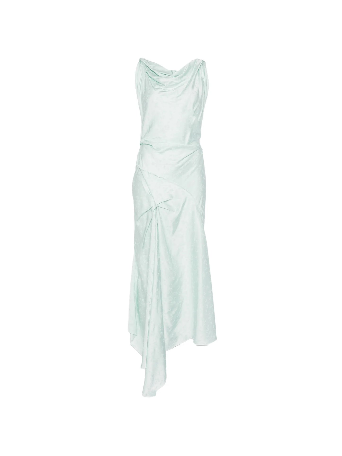 cowl-neck drape-detail midi dress