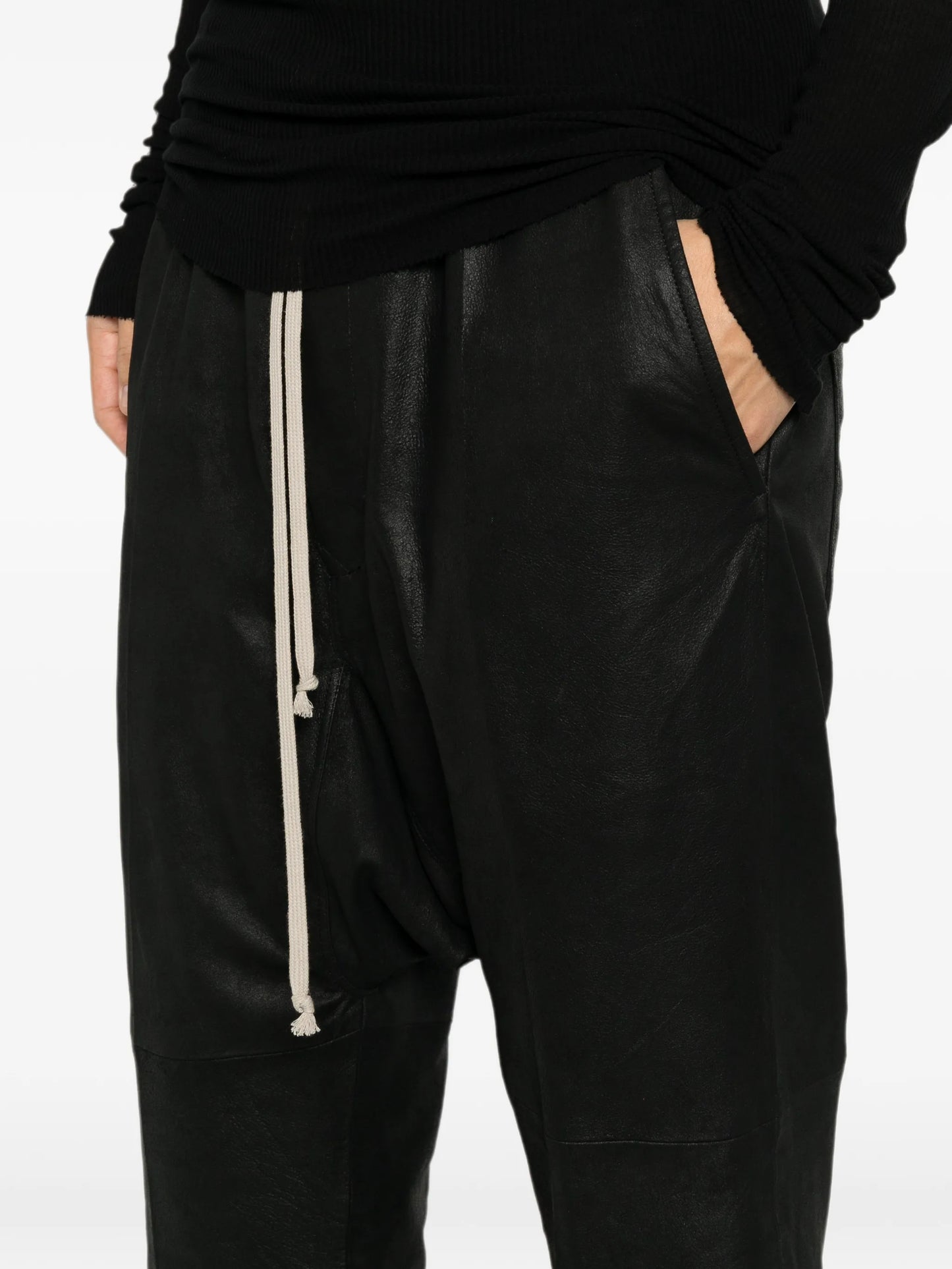 drawstring cropped trousers