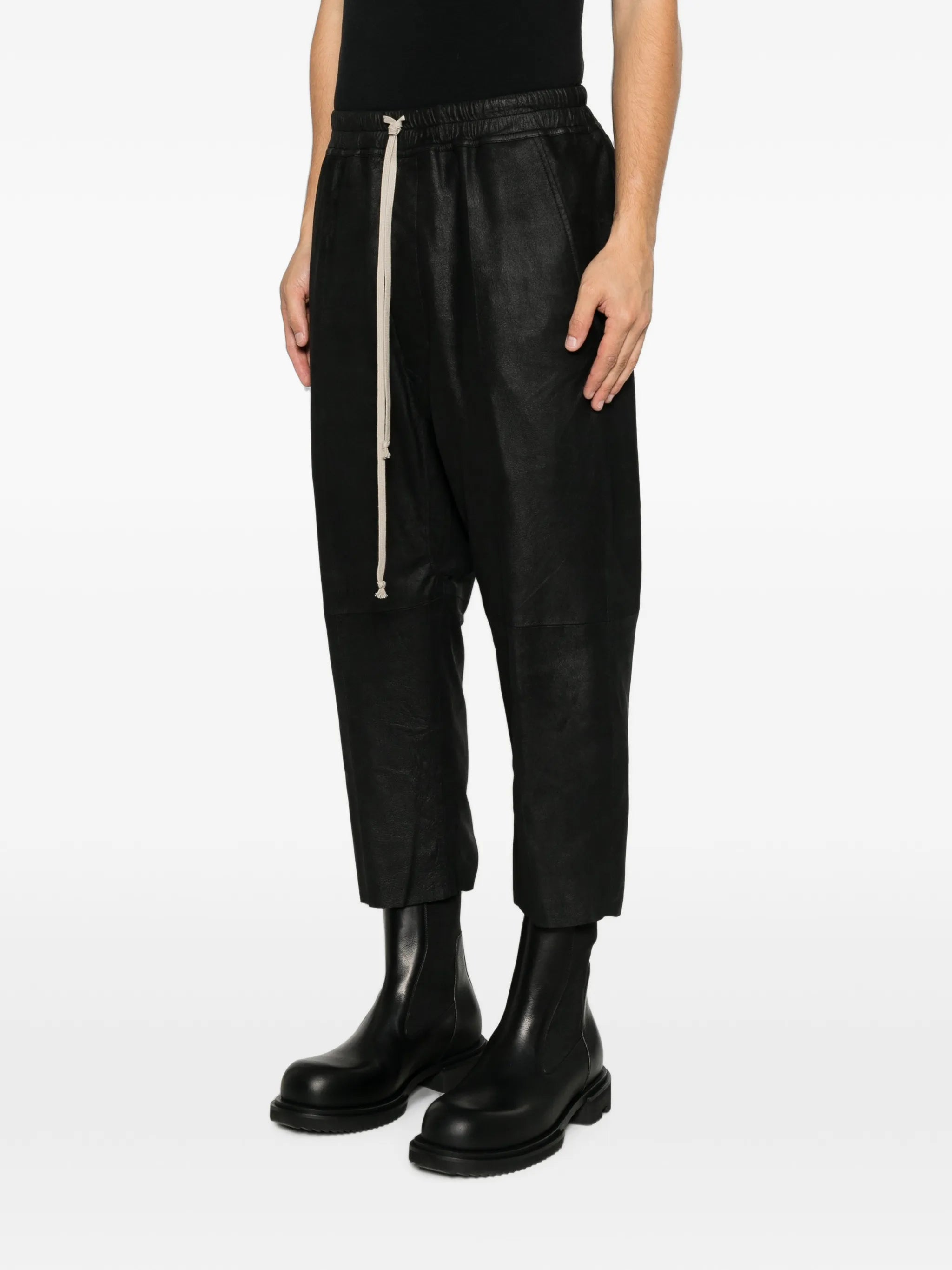 drawstring cropped trousers