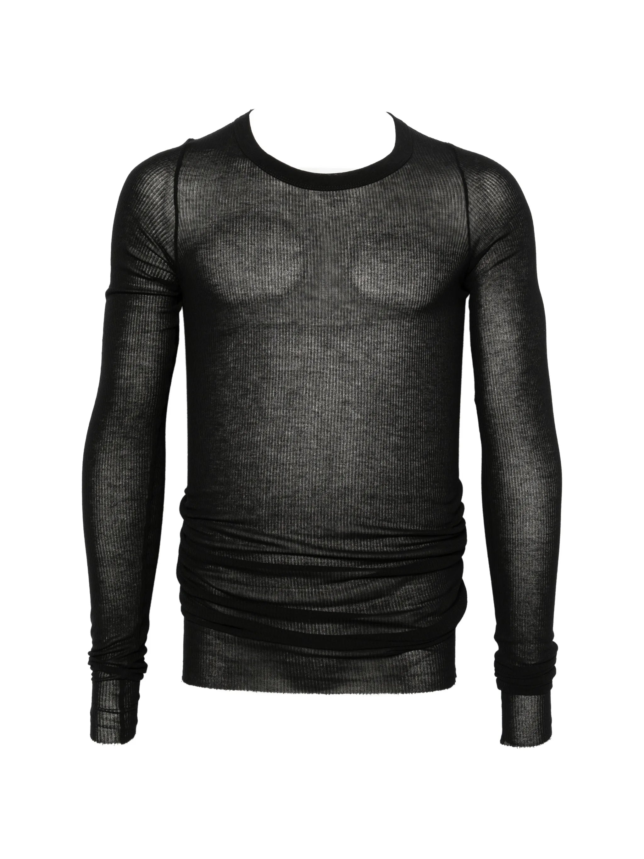 ribbed-texture long-sleeved T-shirt