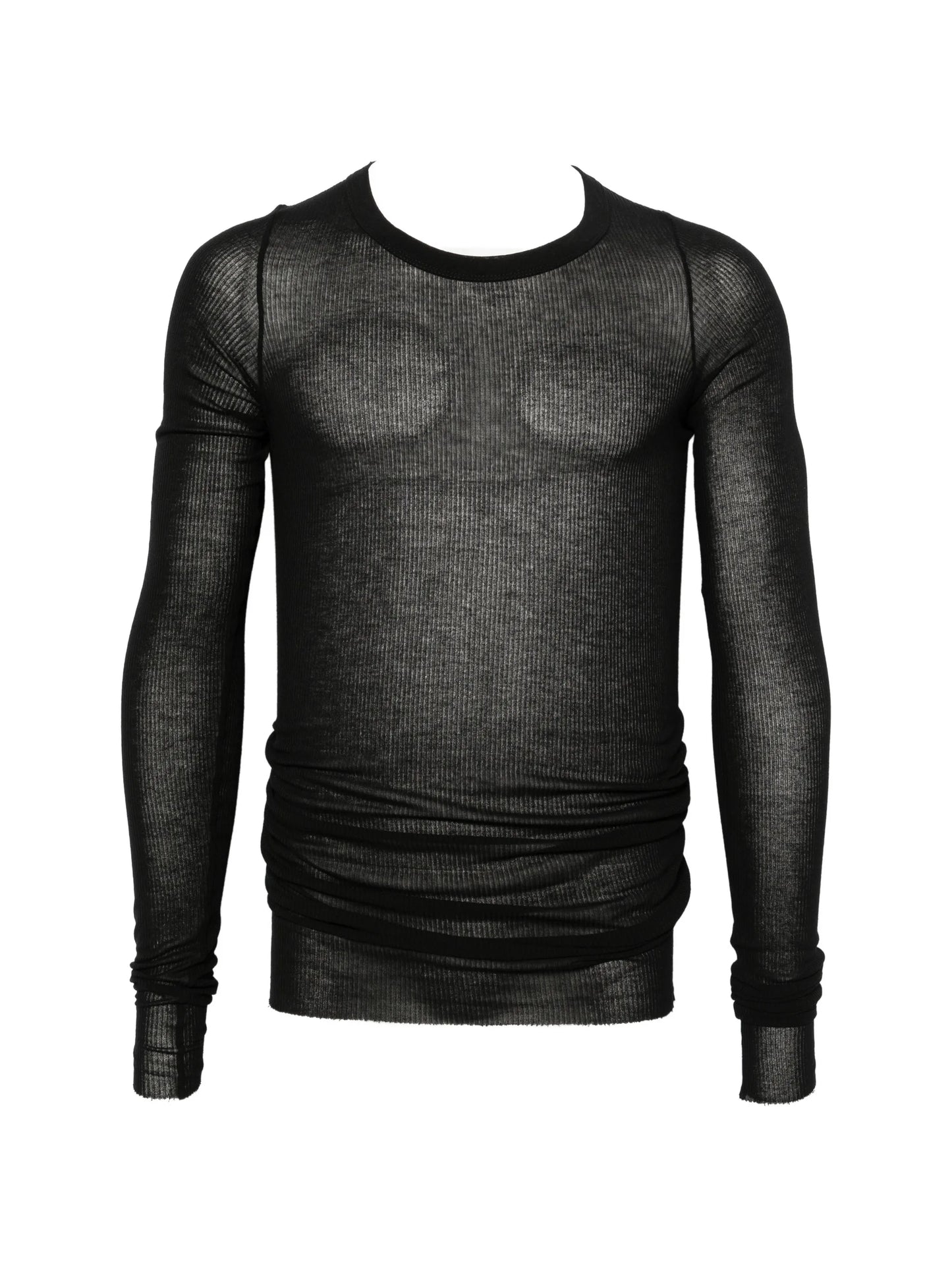 ribbed-texture long-sleeved T-shirt