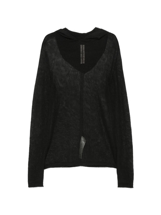 sheer hooded sweater