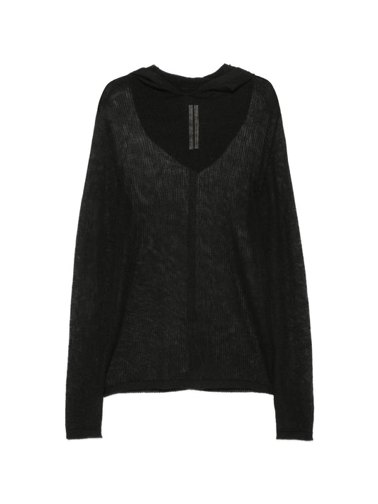 sheer hooded sweater