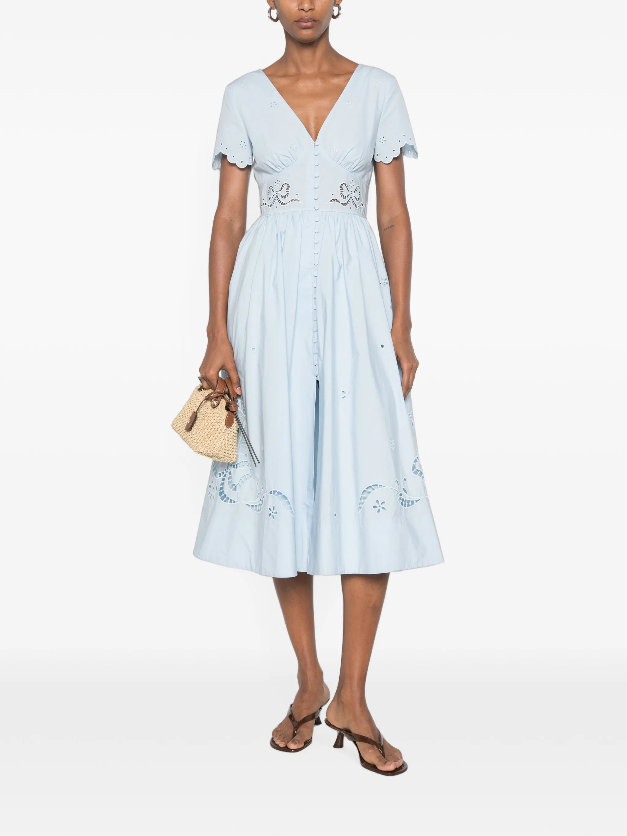 embroidered midi dress