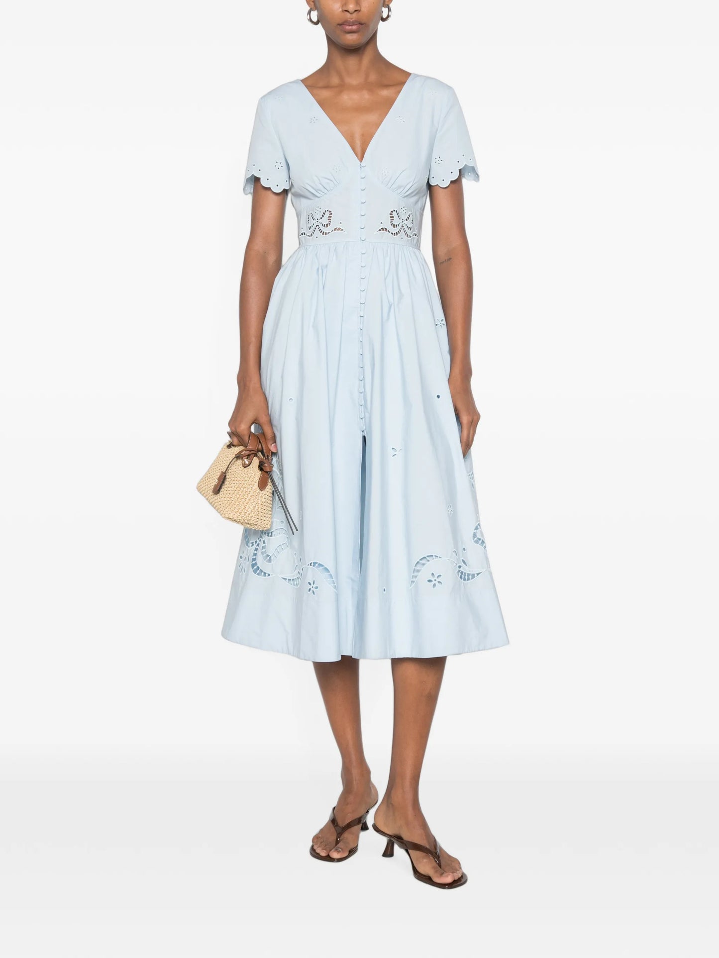 embroidered midi dress