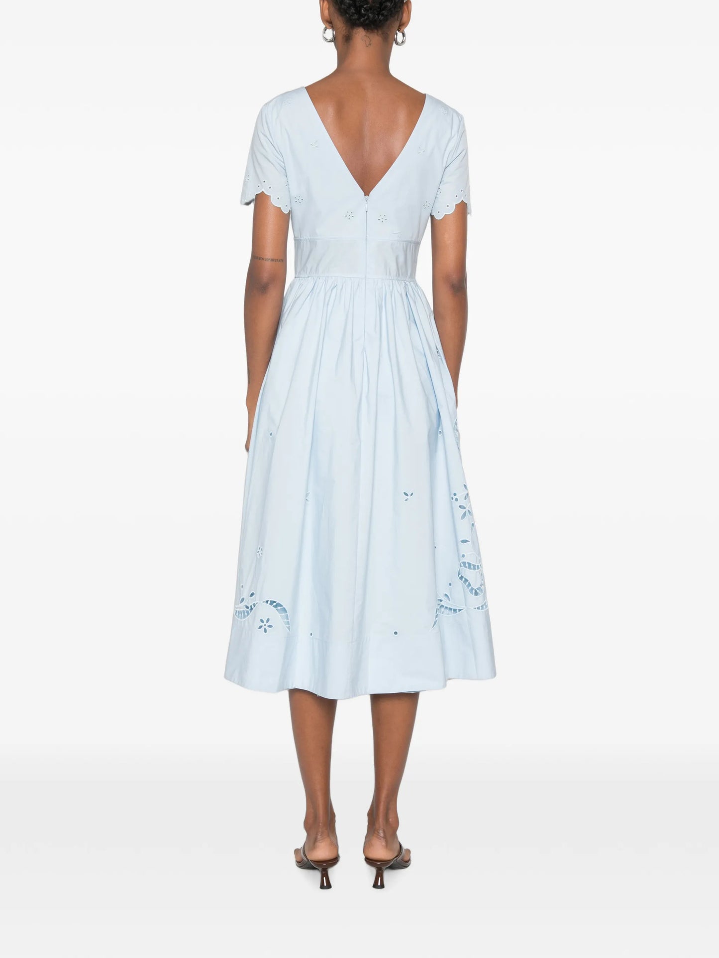 embroidered midi dress
