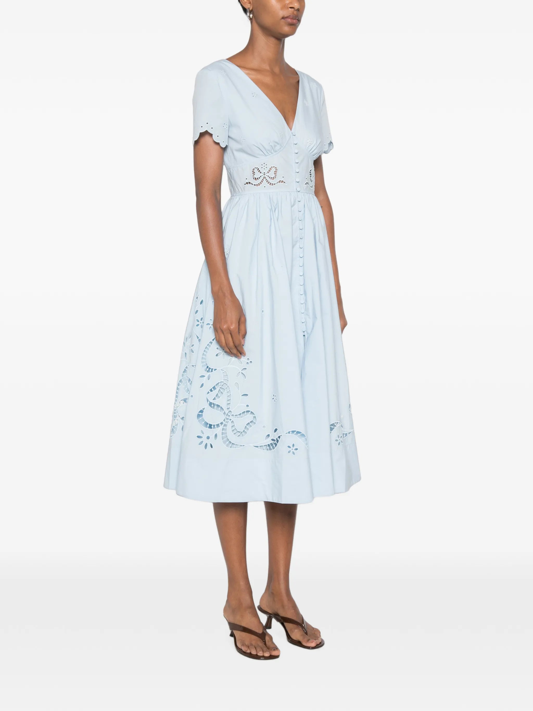 embroidered midi dress