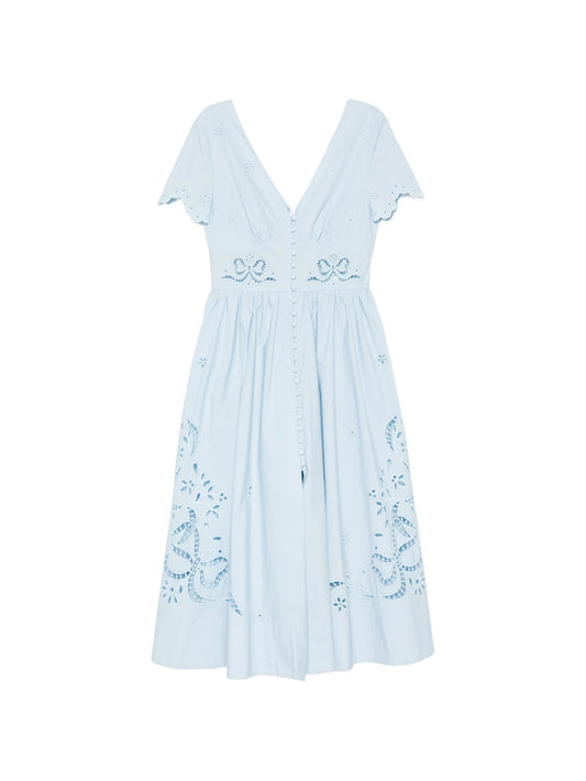 embroidered midi dress