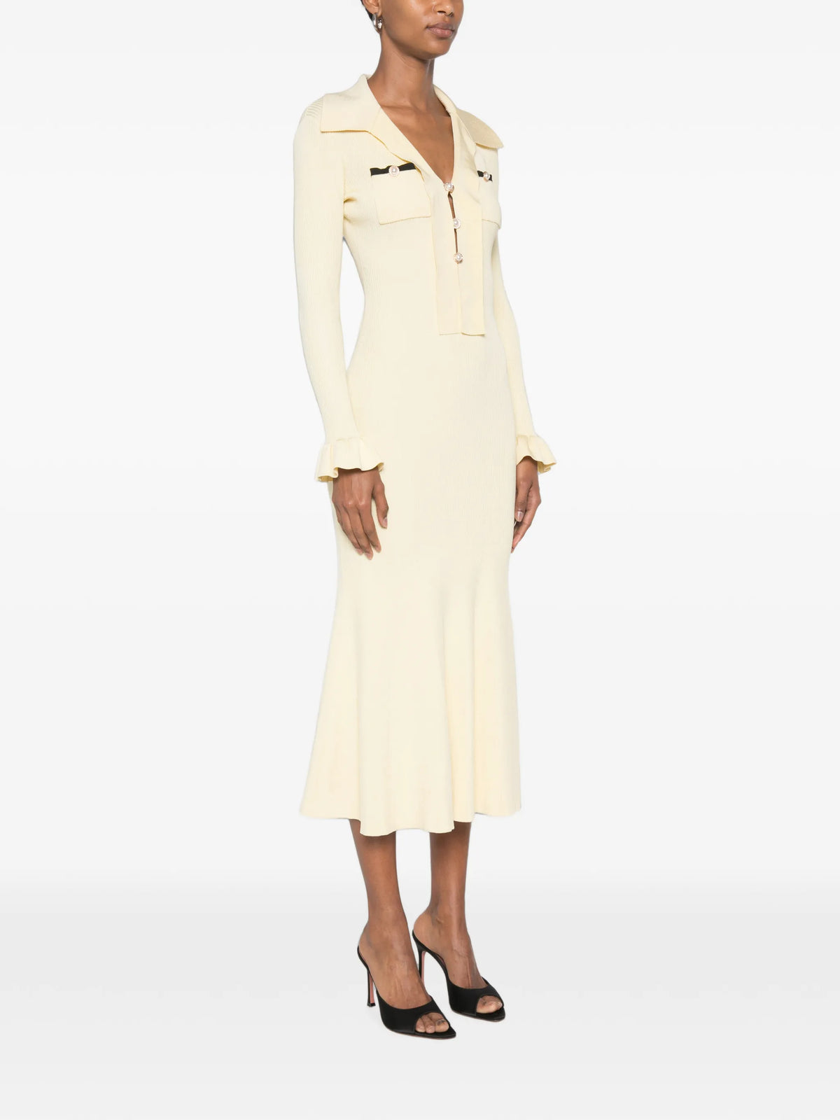 knit tie midi dress