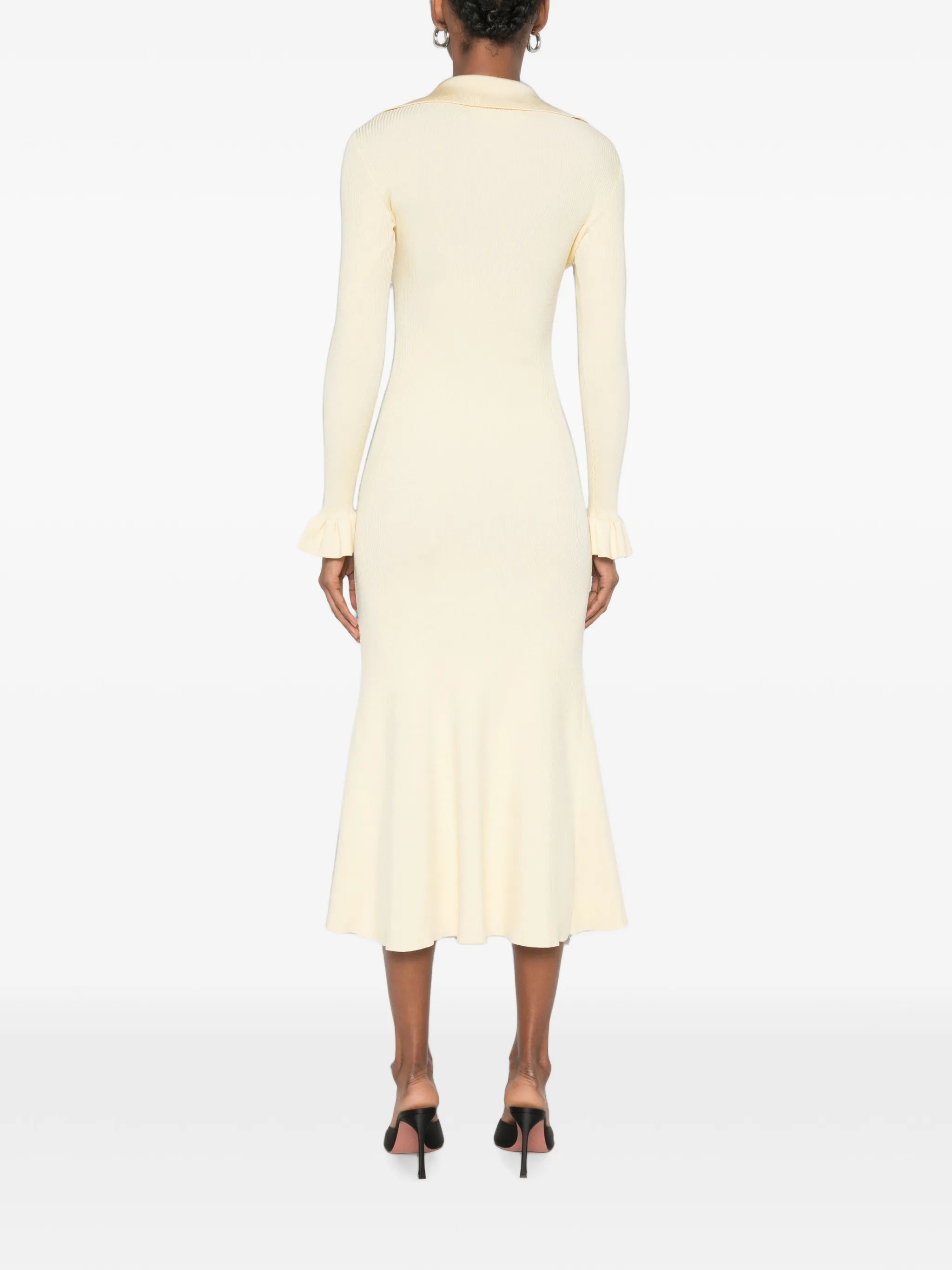 knit tie midi dress