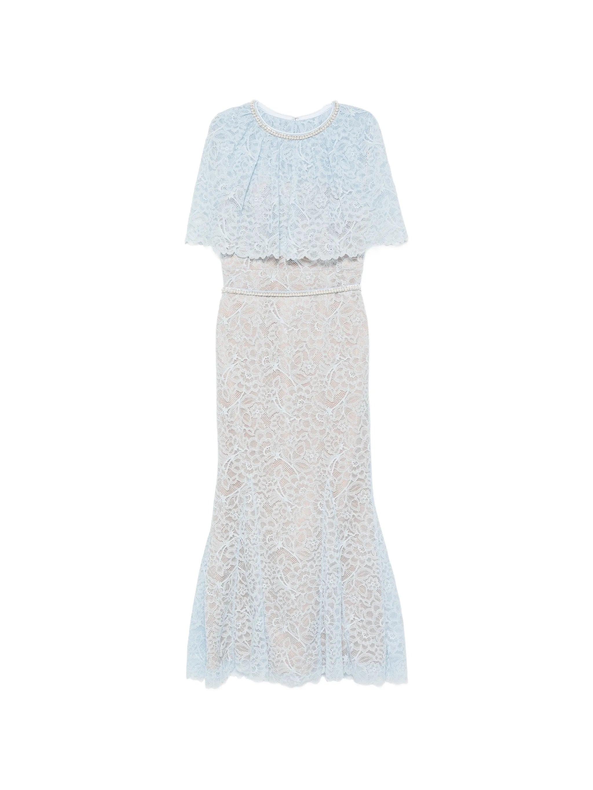 lace-detail embellished midi dress