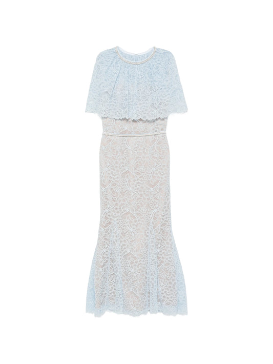lace-detail embellished midi dress