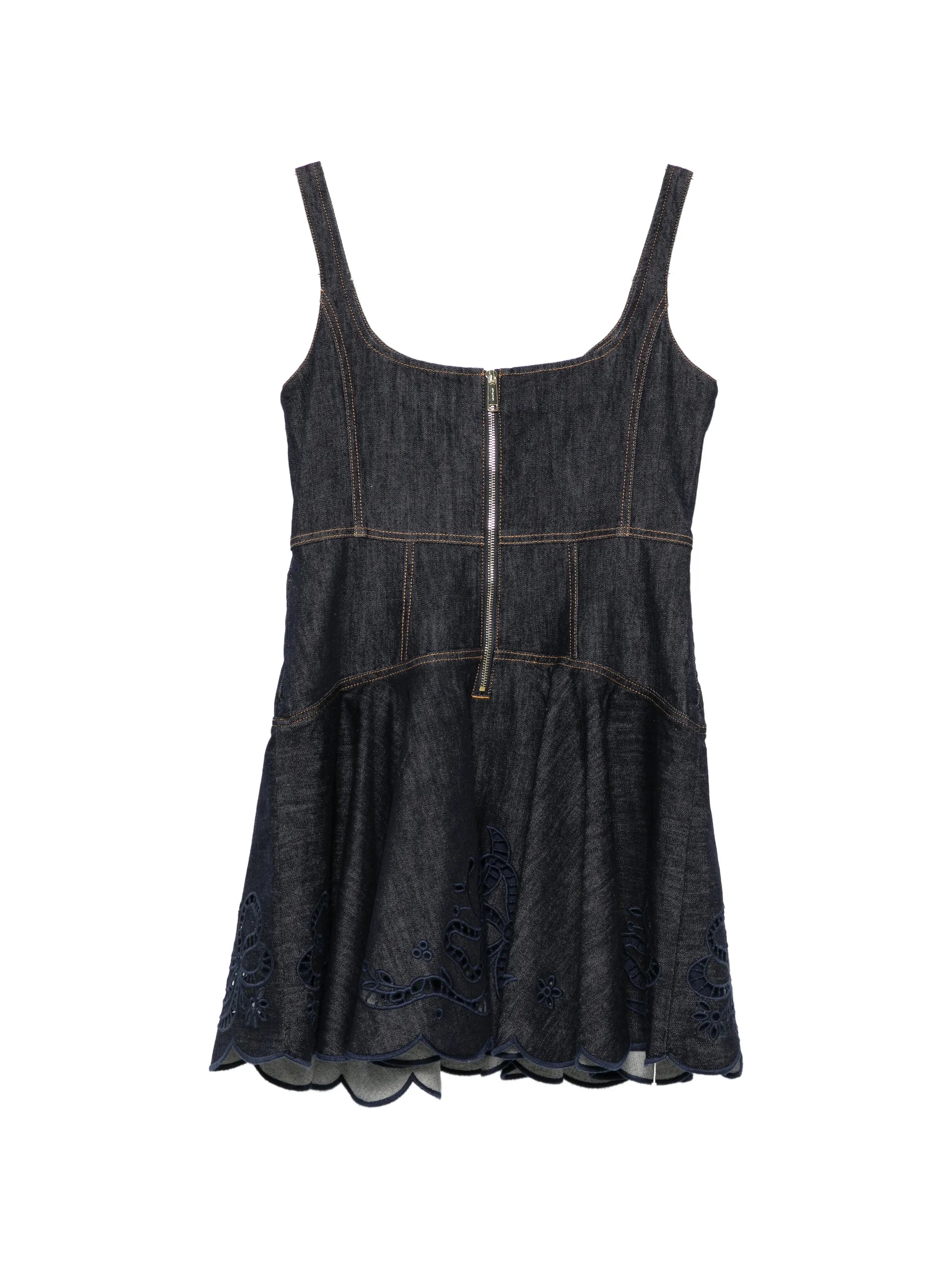 bow-embroidered mini dress