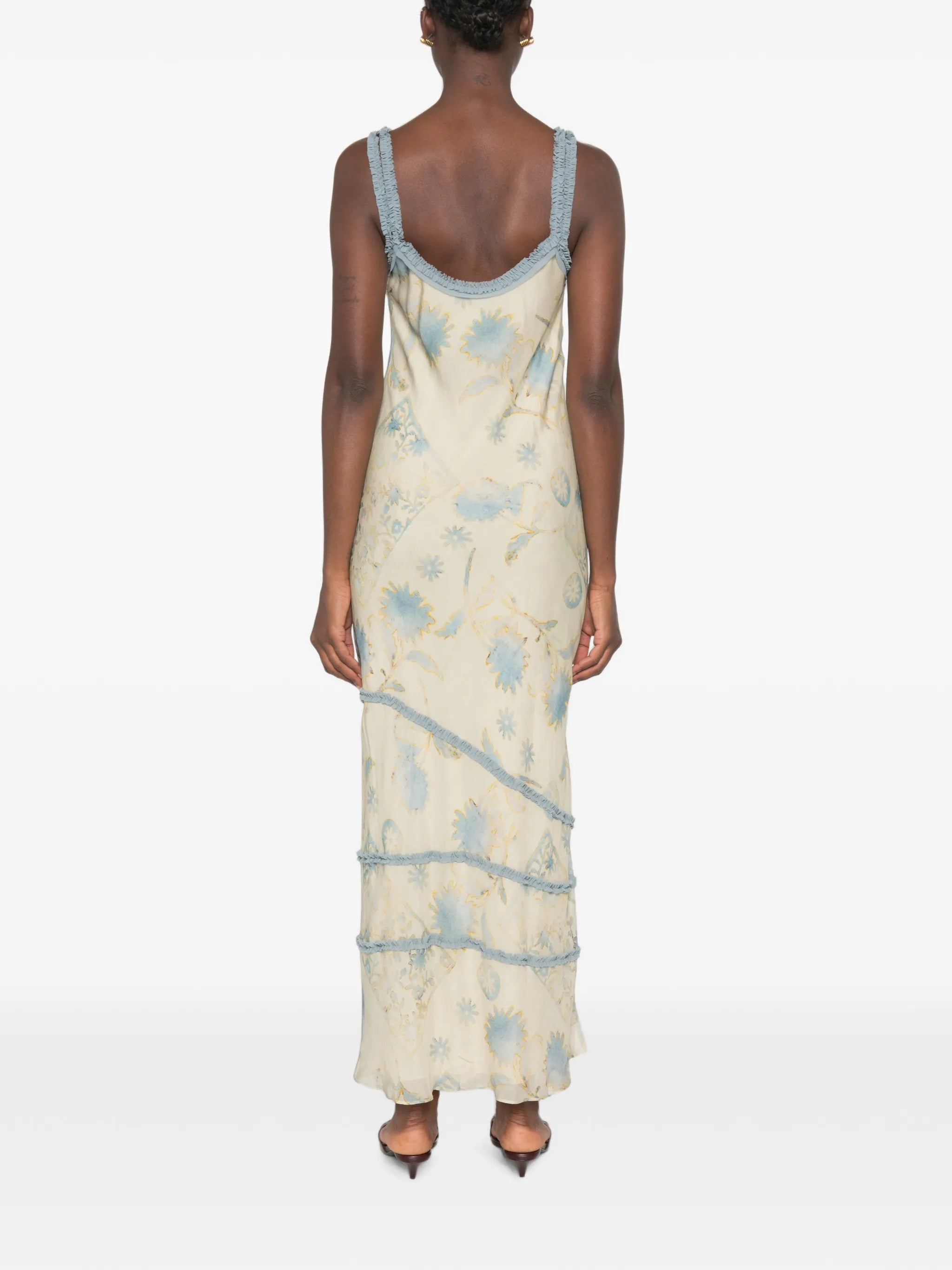 Cecile ruffle slip dress