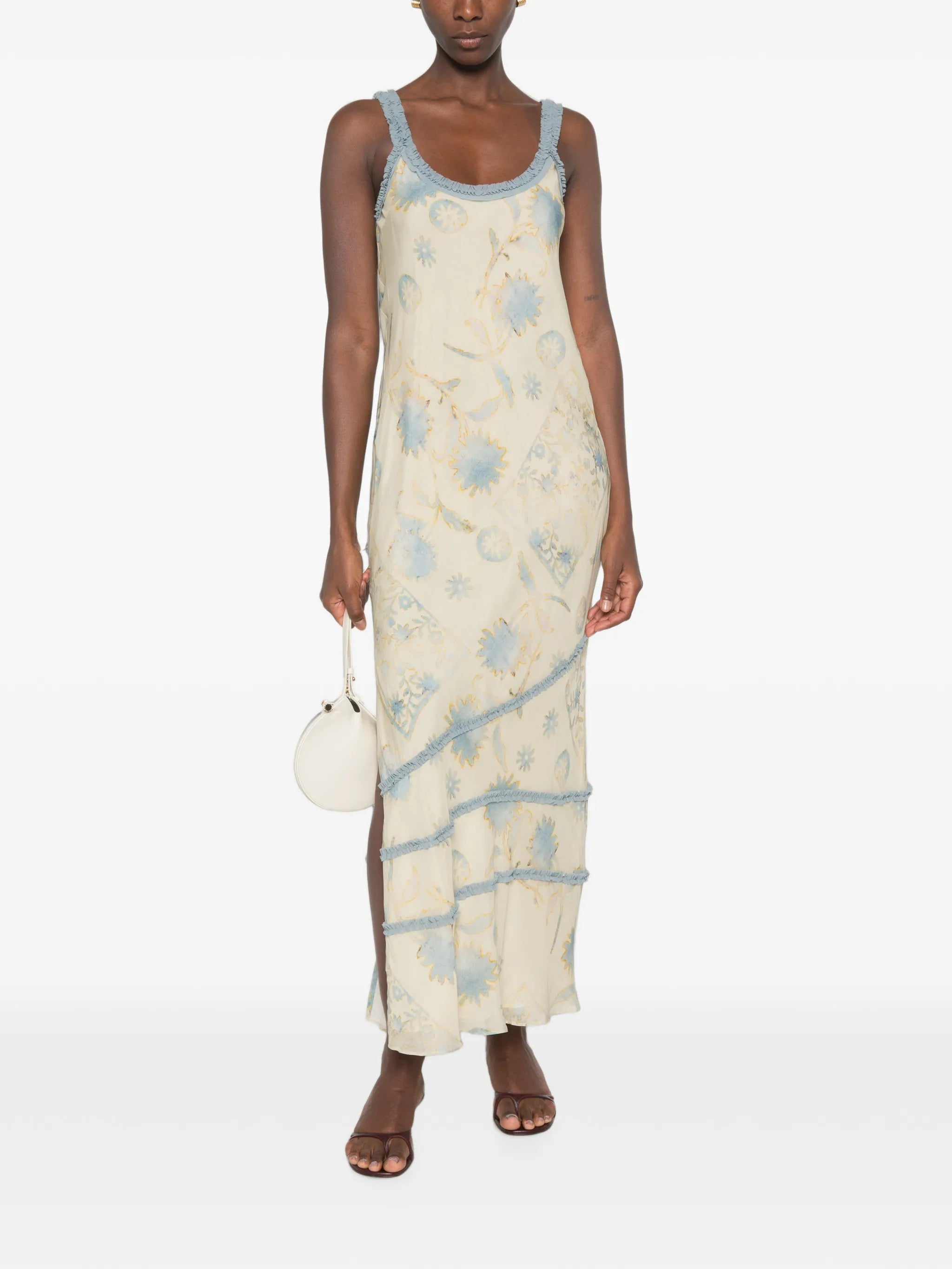 Cecile ruffle slip dress