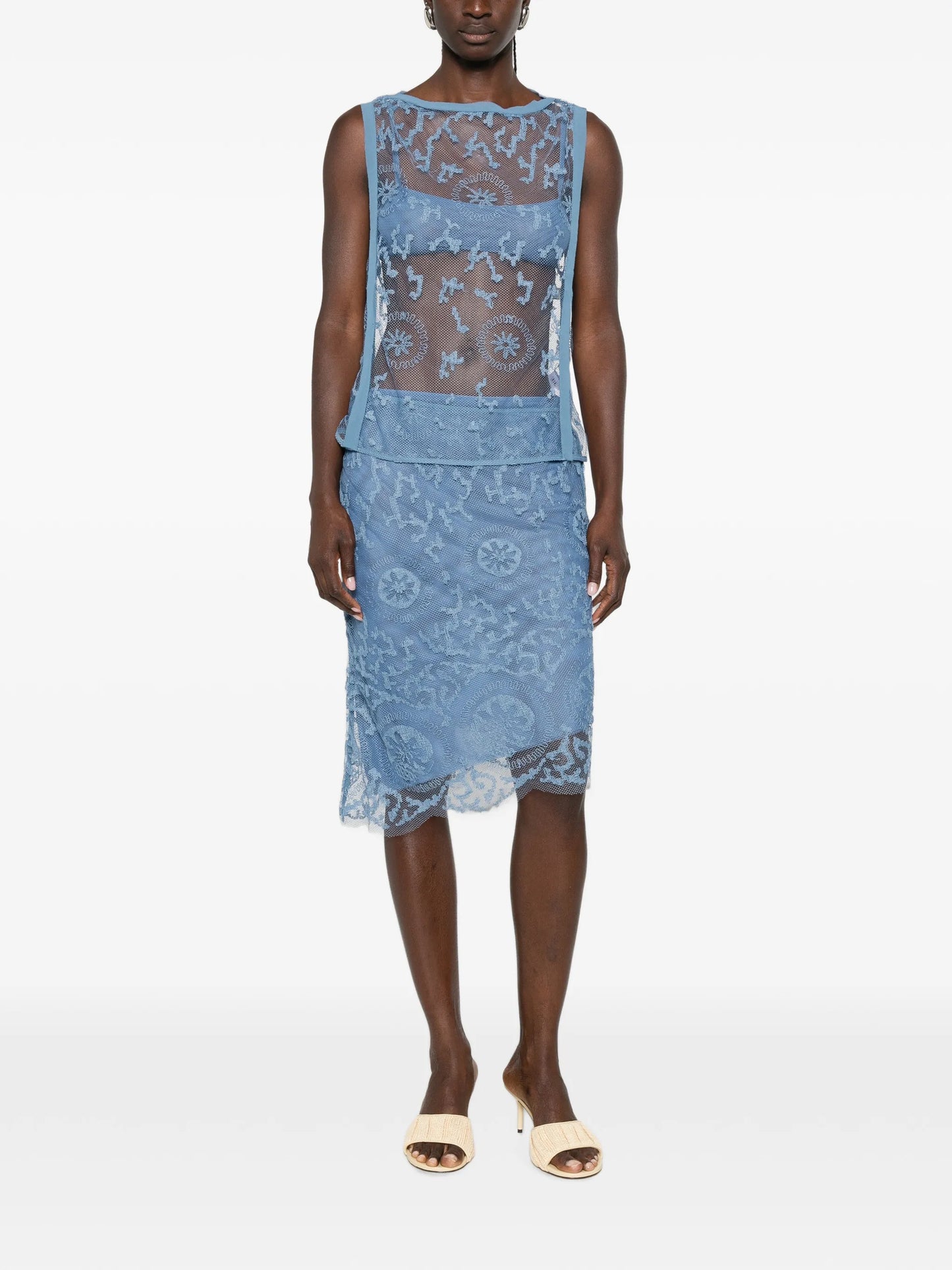 Leif mesh midi skirt