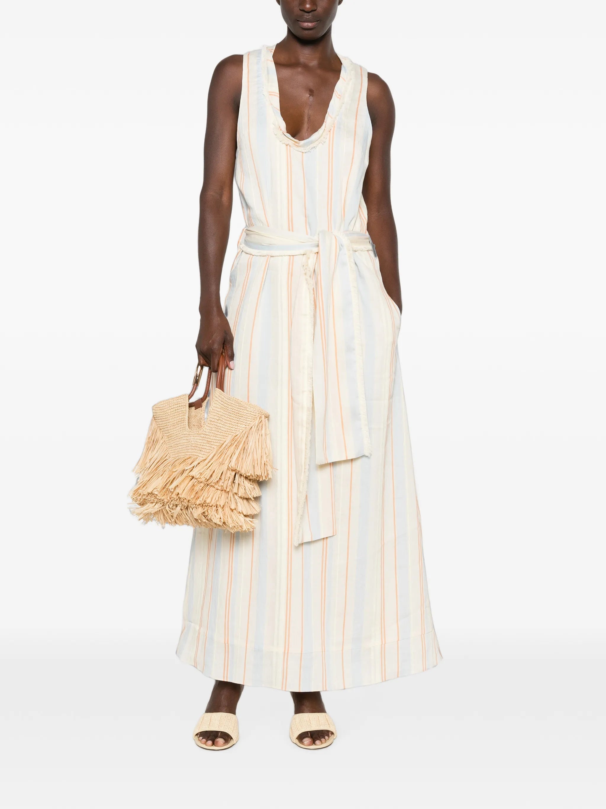 Pernille striped scoop-neck dress
