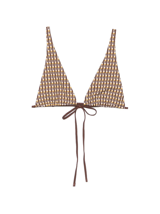 geometric-print bikini top