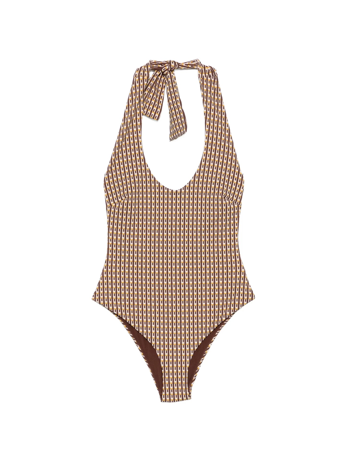 geometric-print swimsuit