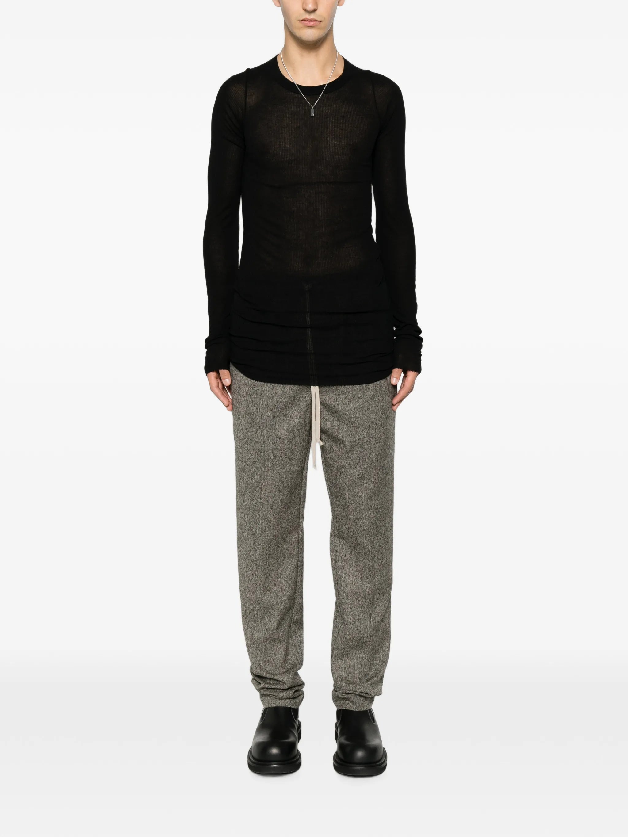 drawstring slim-leg trousers