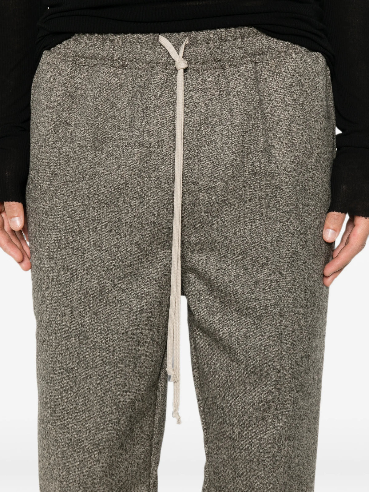 drawstring slim long trousers