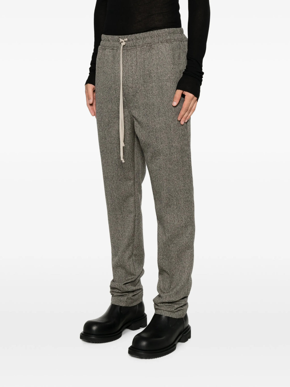 drawstring slim long trousers