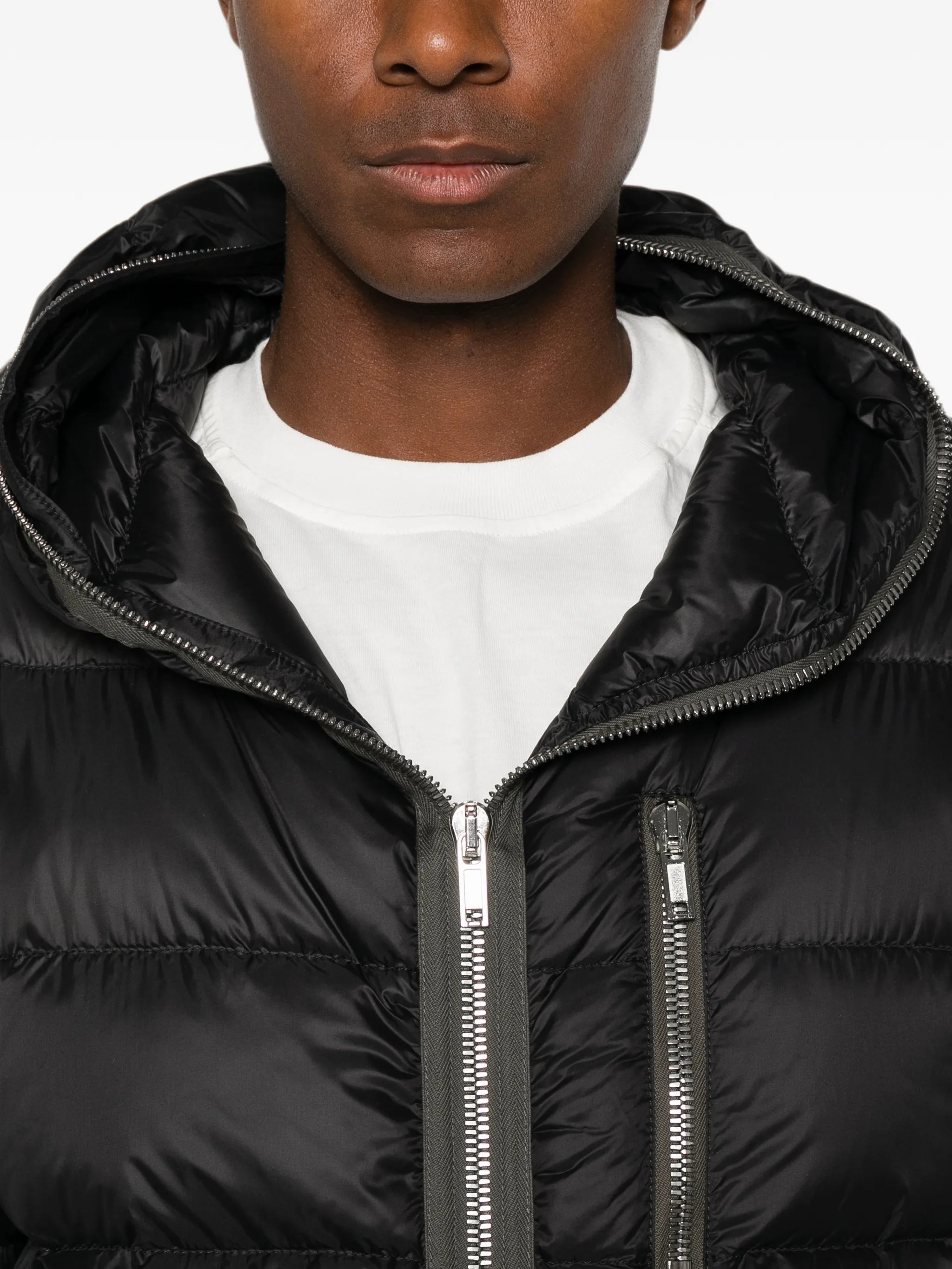 Gimp hooded down jacket