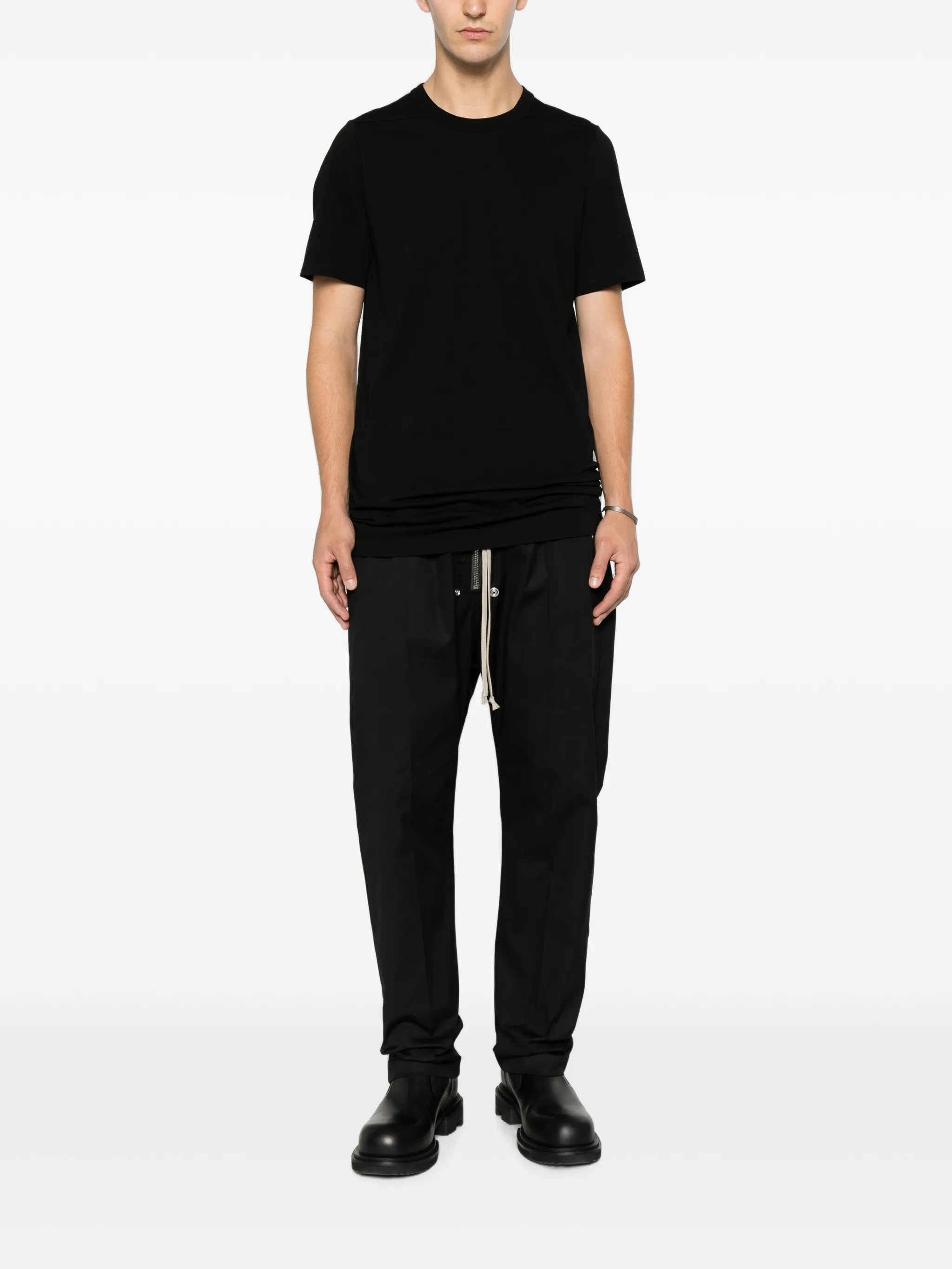 drawstring-waistband drop-crotch trousers