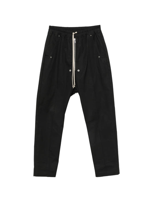 drawstring-waistband drop-crotch trousers