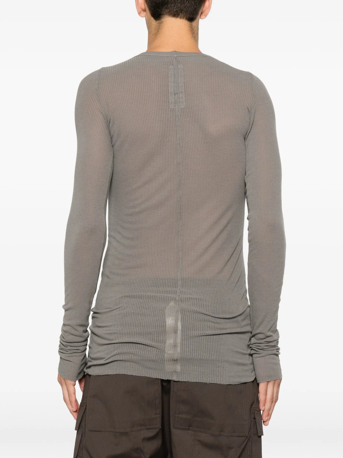 ribbed-texture long-sleeved T-shirt