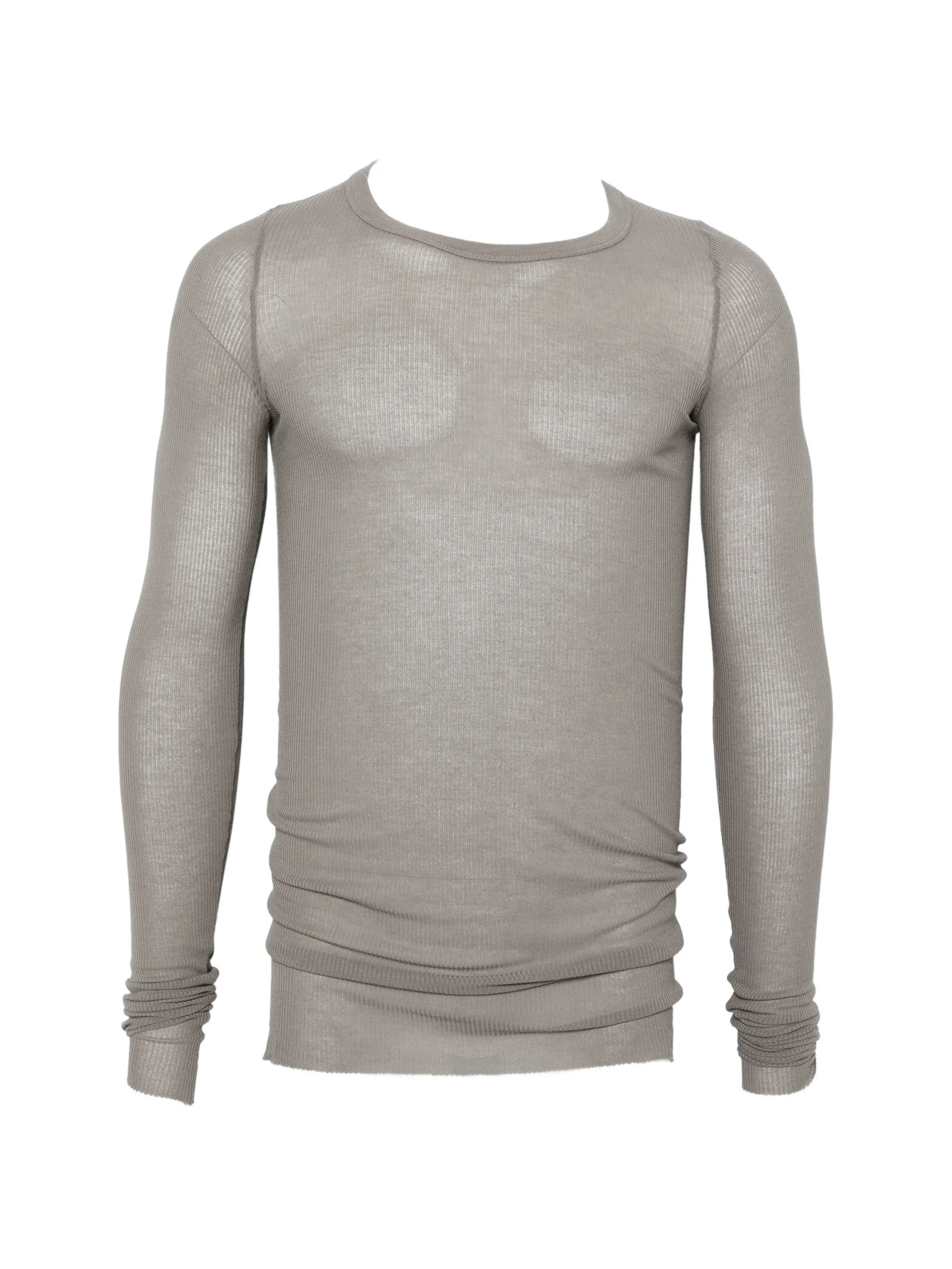 ribbed-texture long-sleeved T-shirt