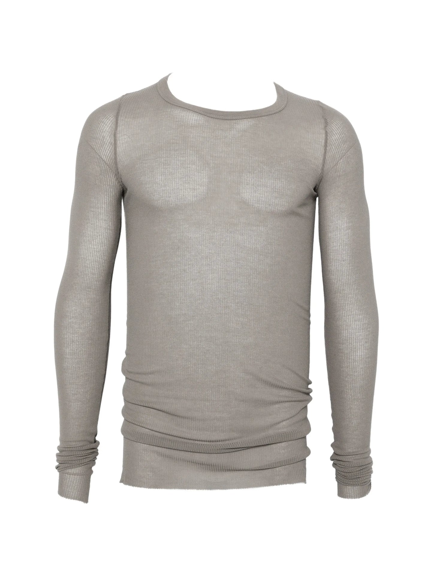 ribbed-texture long-sleeved T-shirt