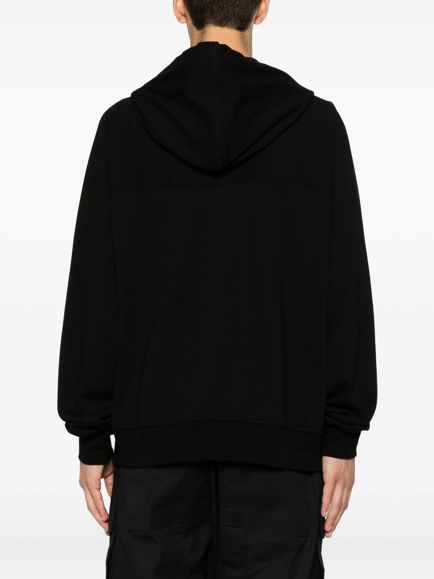 zip-up drawstring hoodie
