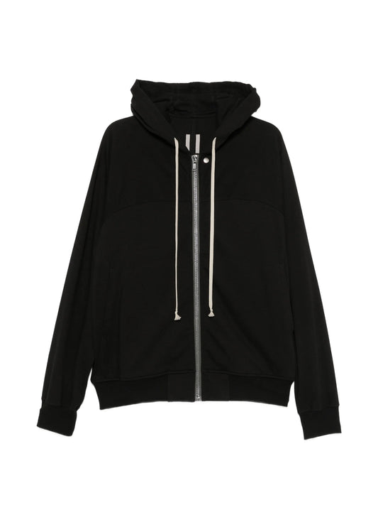zip-up drawstring hoodie