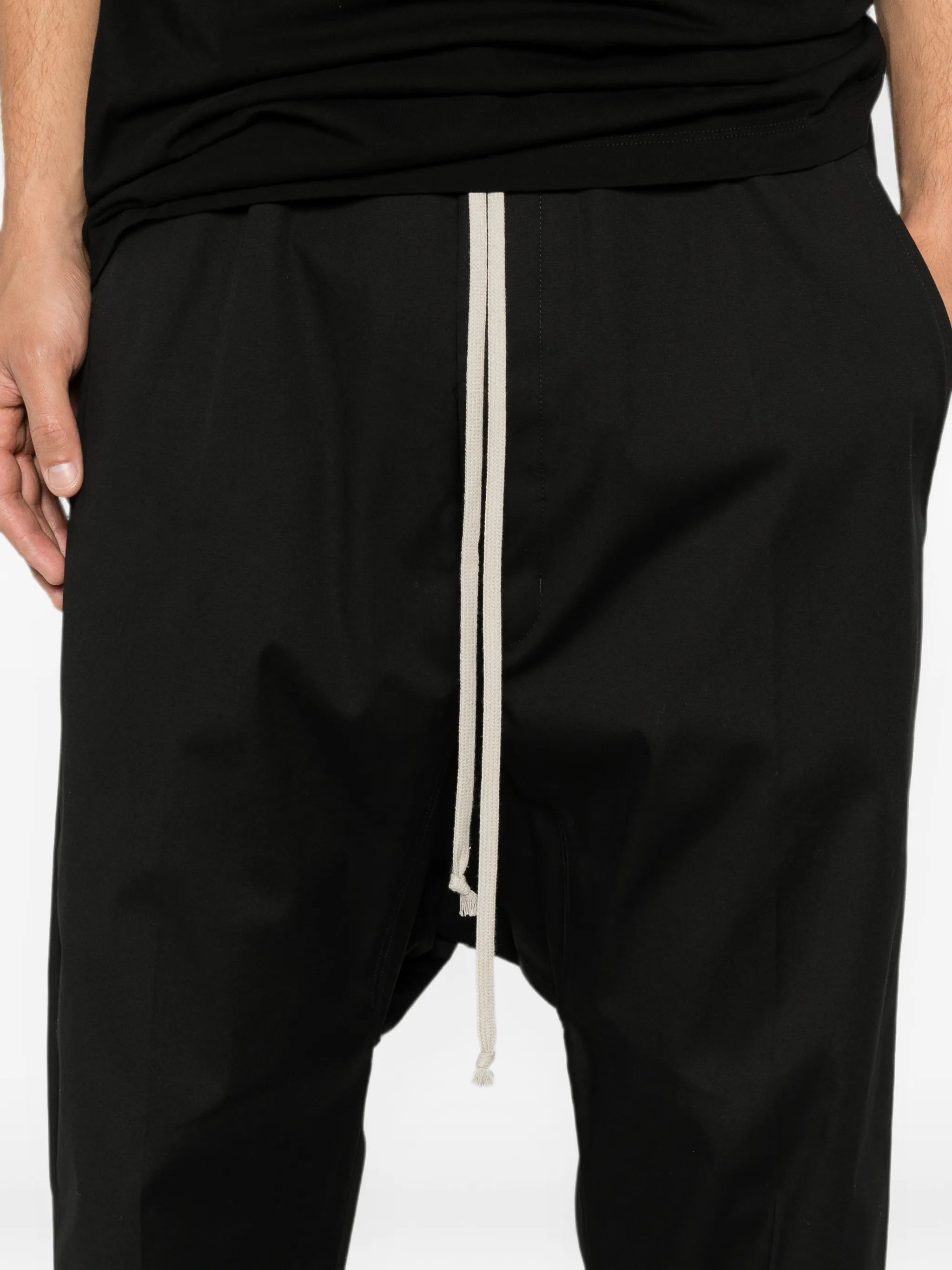drawstring cropped trousers