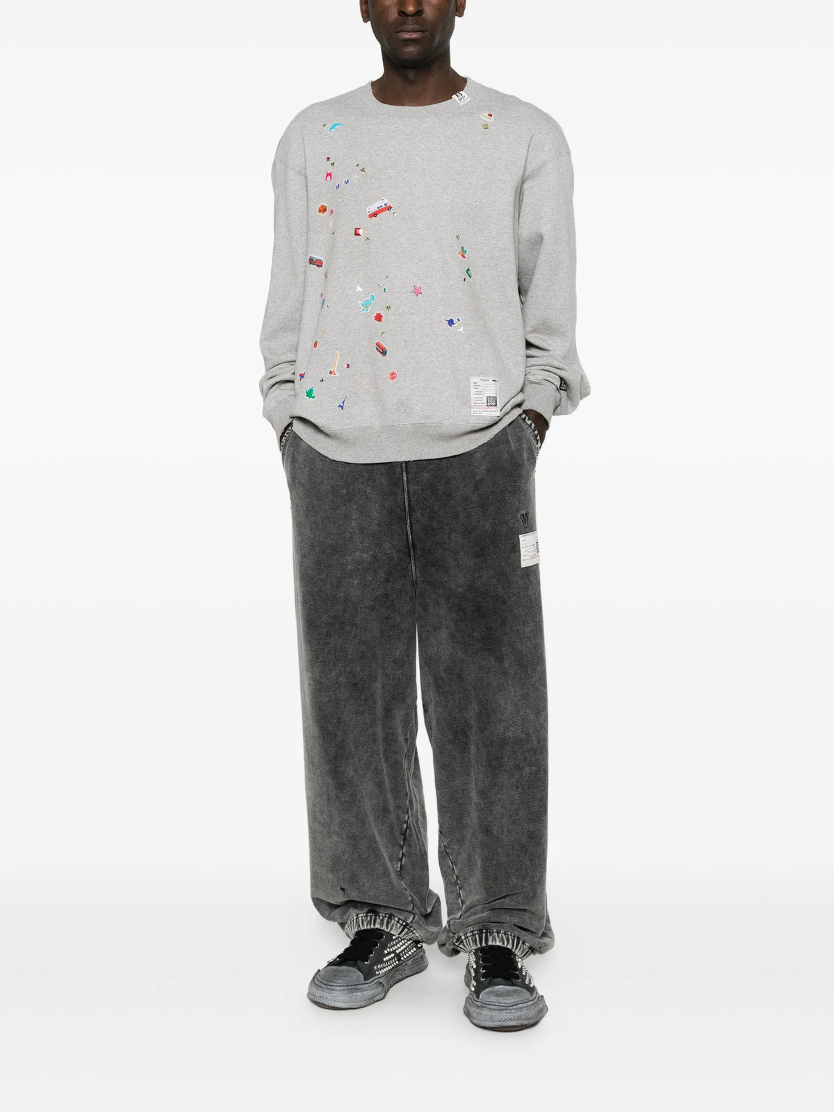 sticker-print sweatshirt