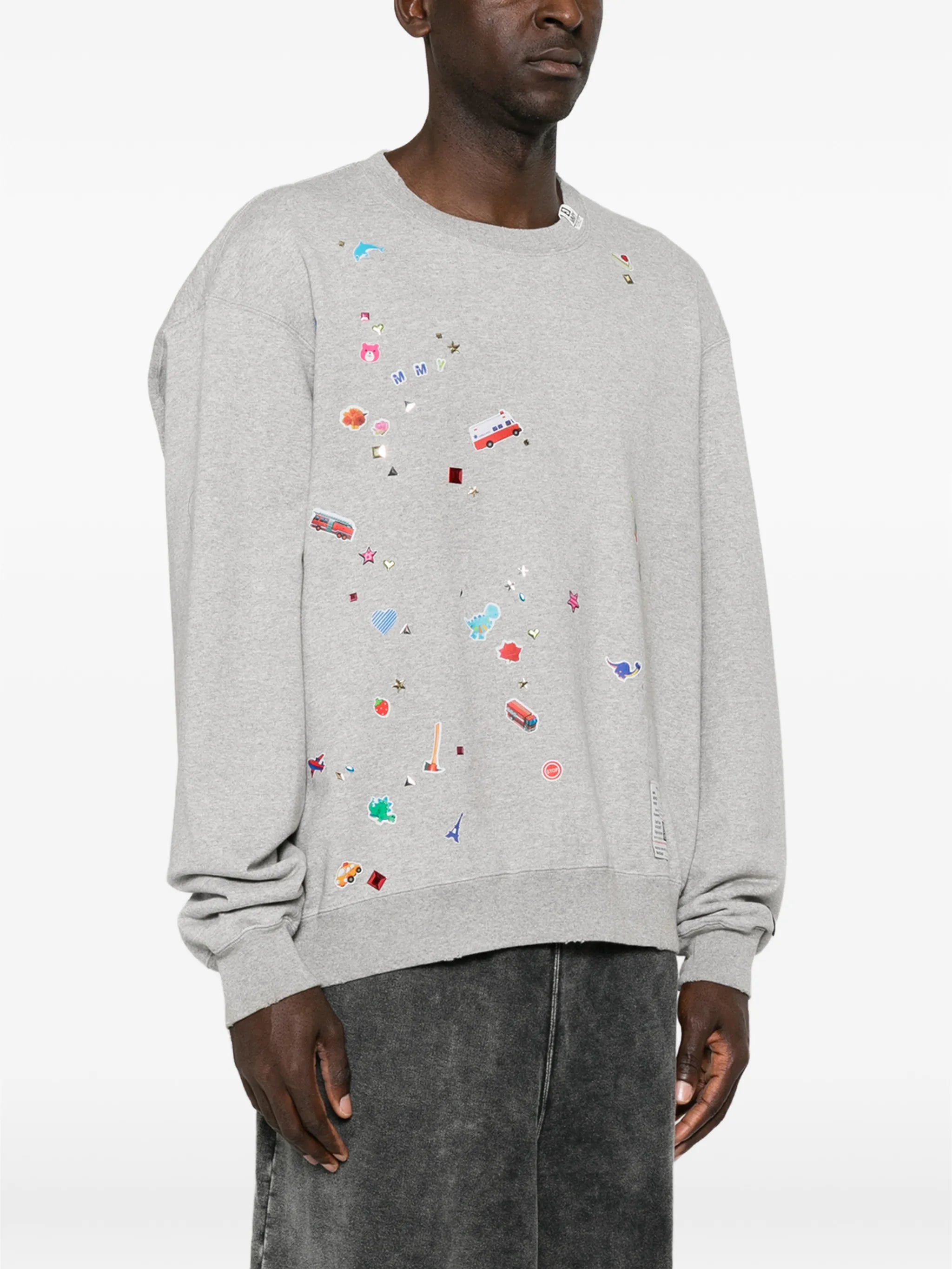 sticker-print sweatshirt