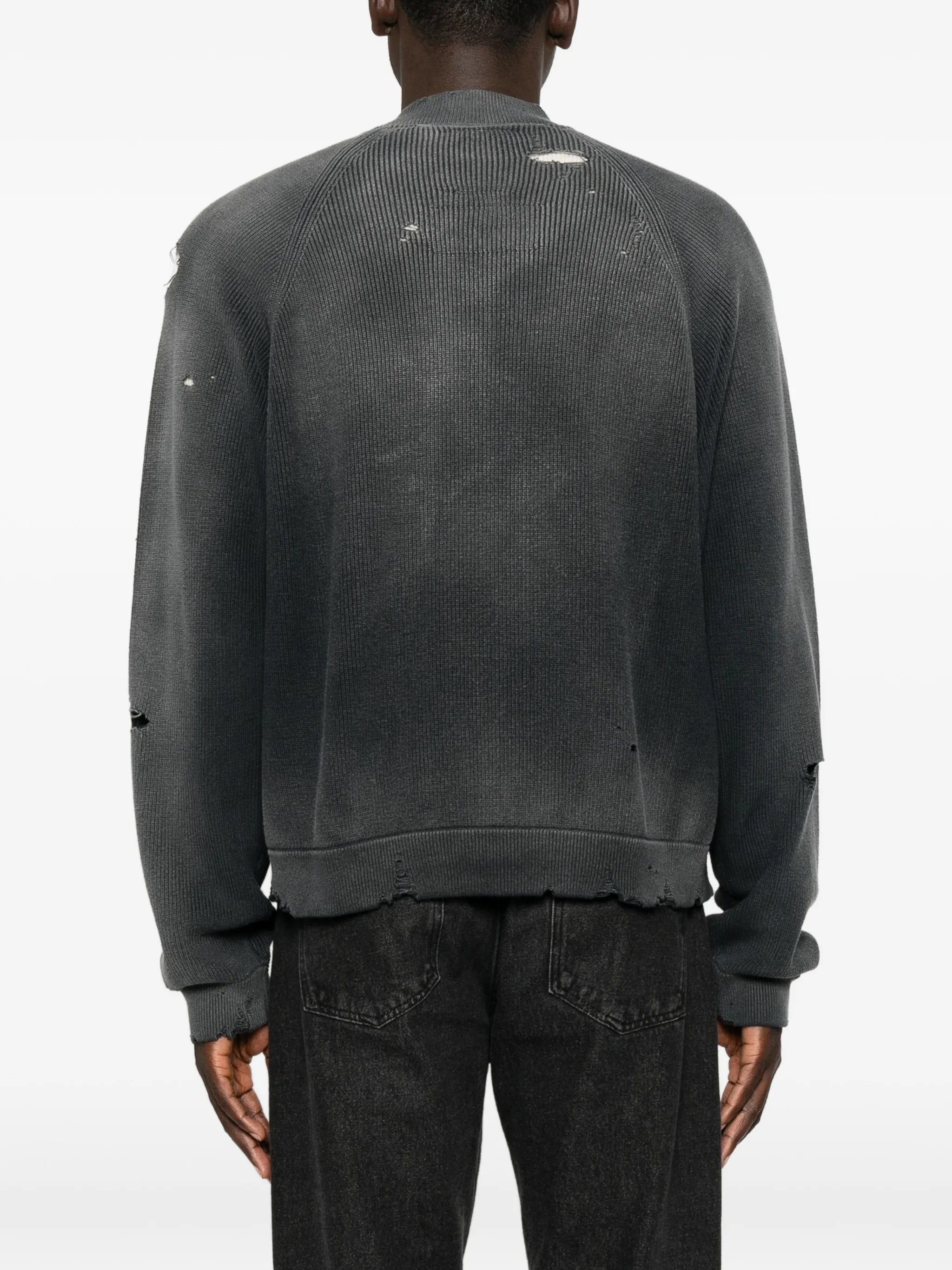sun-faded distressed cardigan