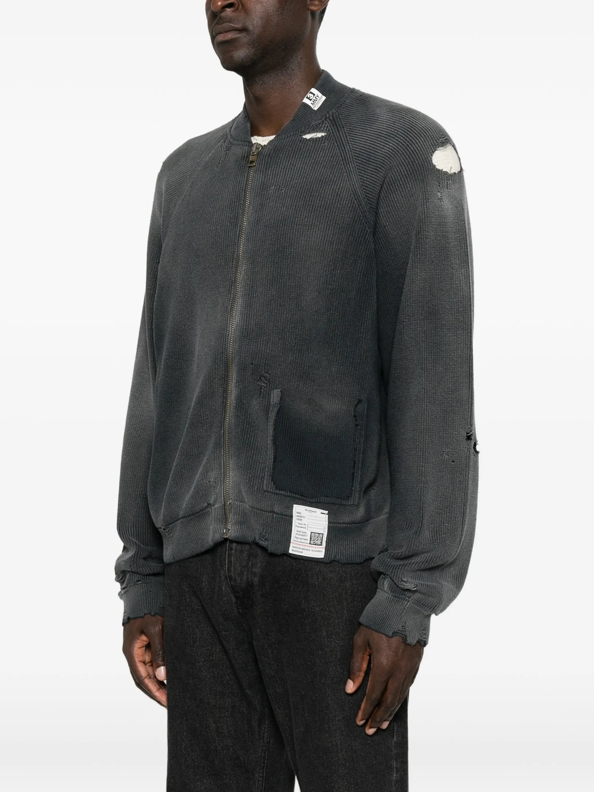 sun-faded distressed cardigan