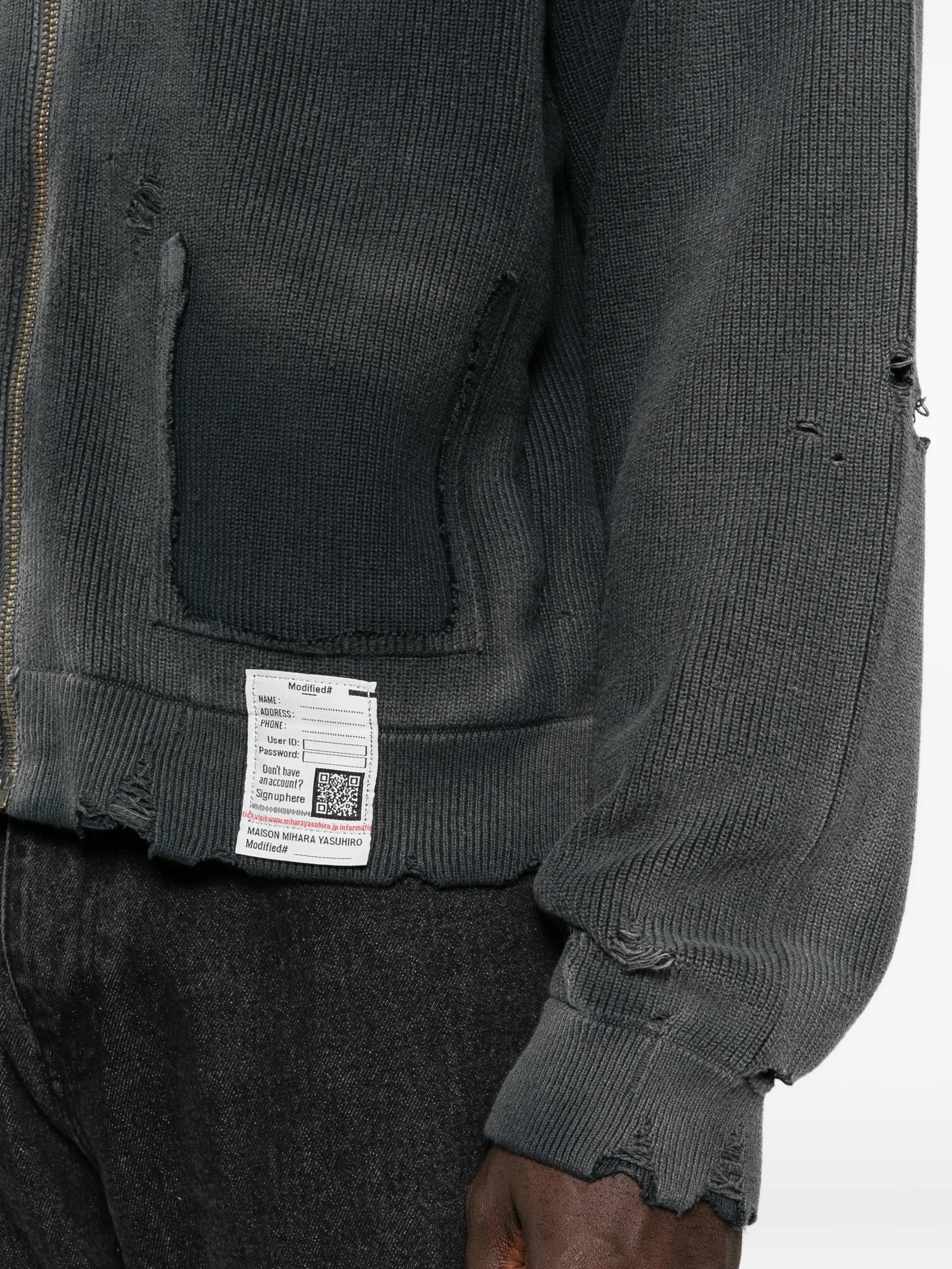 sun-faded distressed cardigan