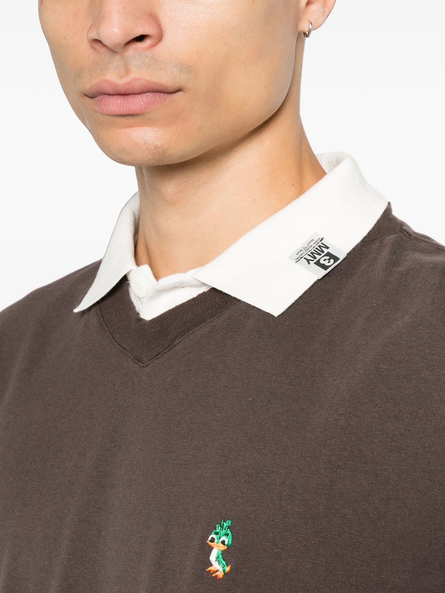 triple-layered duck-embroidered T-shirt