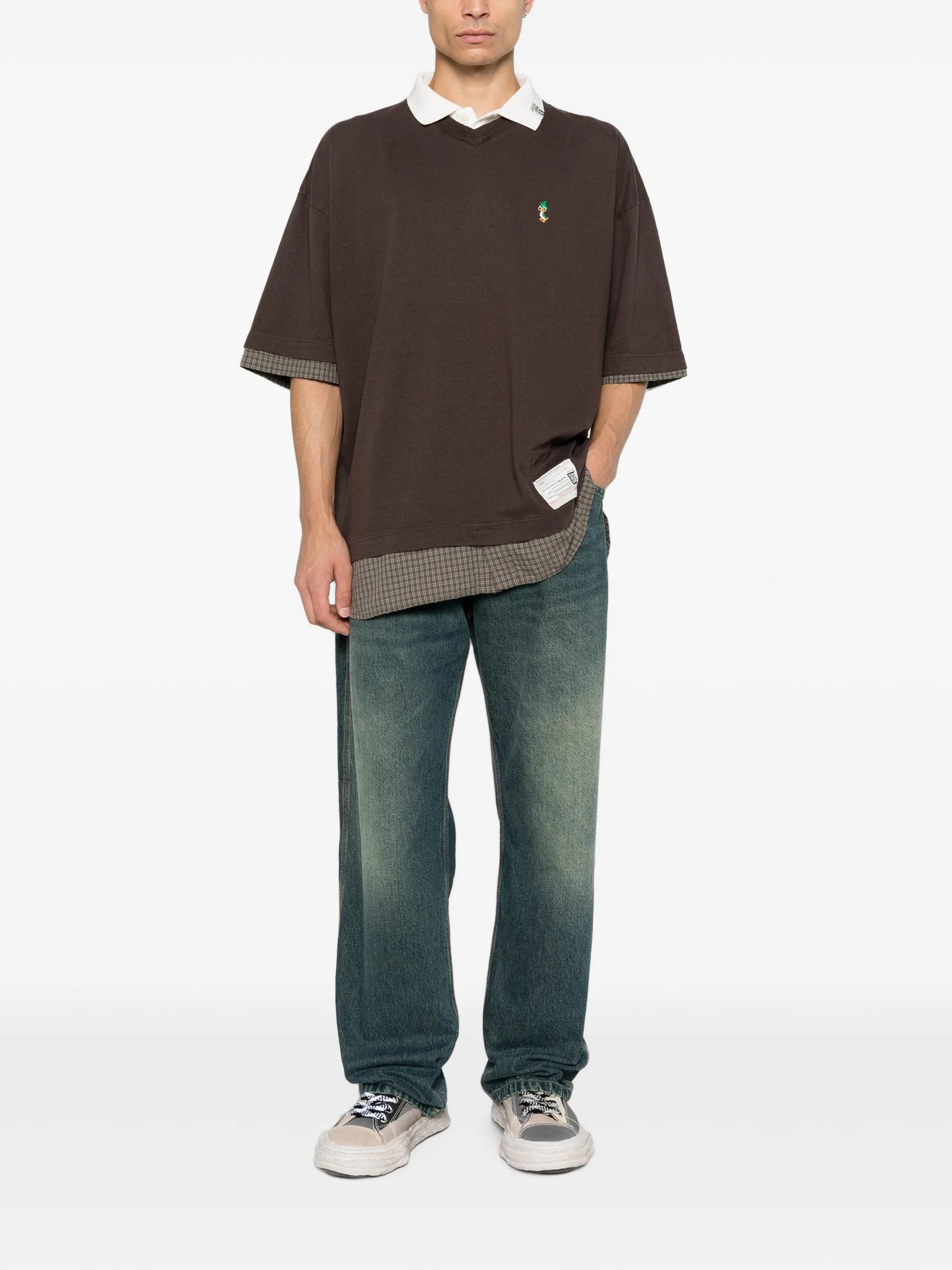 triple-layered duck-embroidered T-shirt