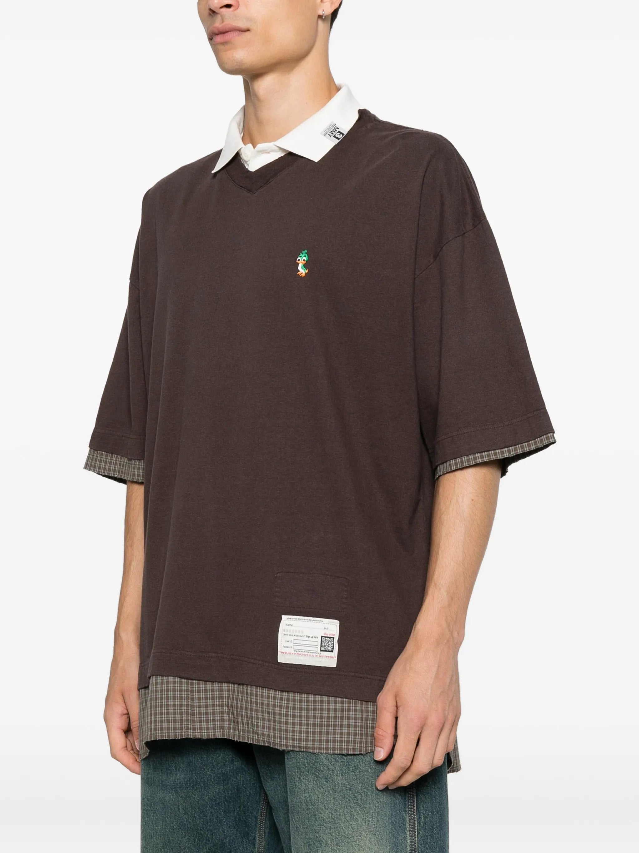 triple-layered duck-embroidered T-shirt