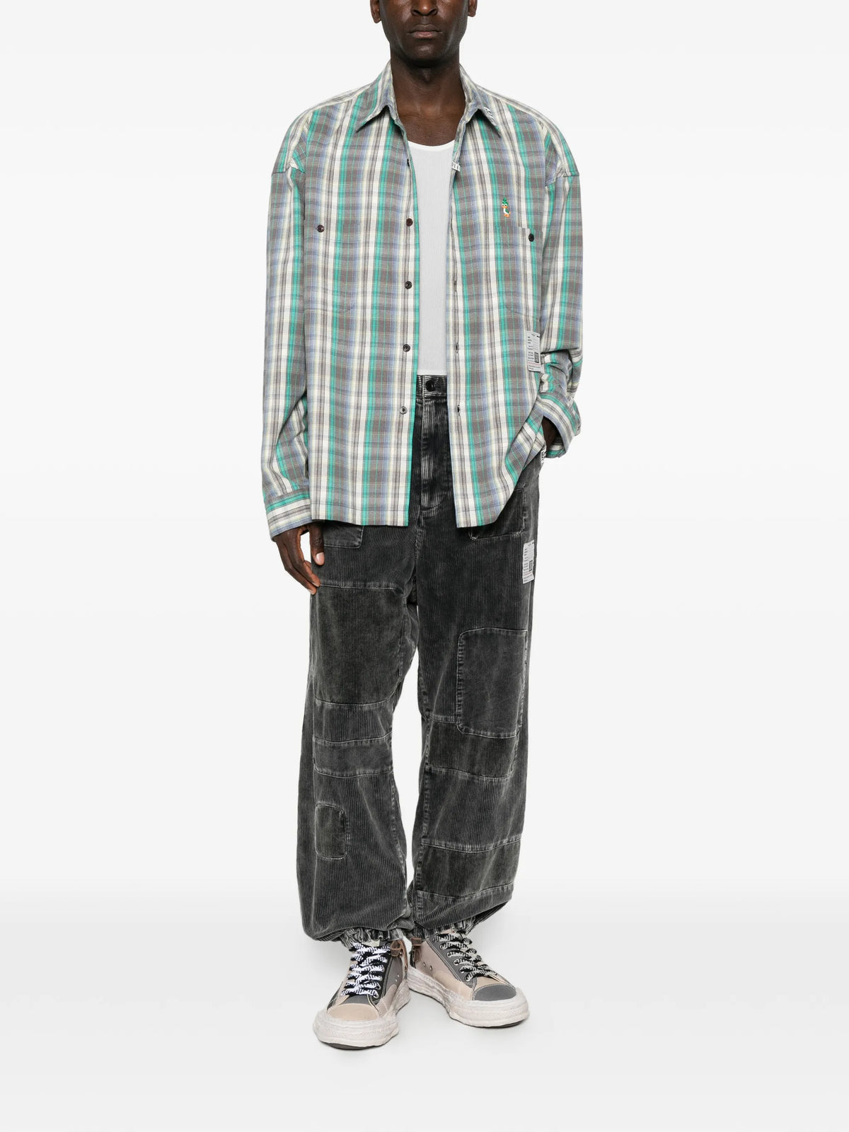 patchwork corduroy trousers